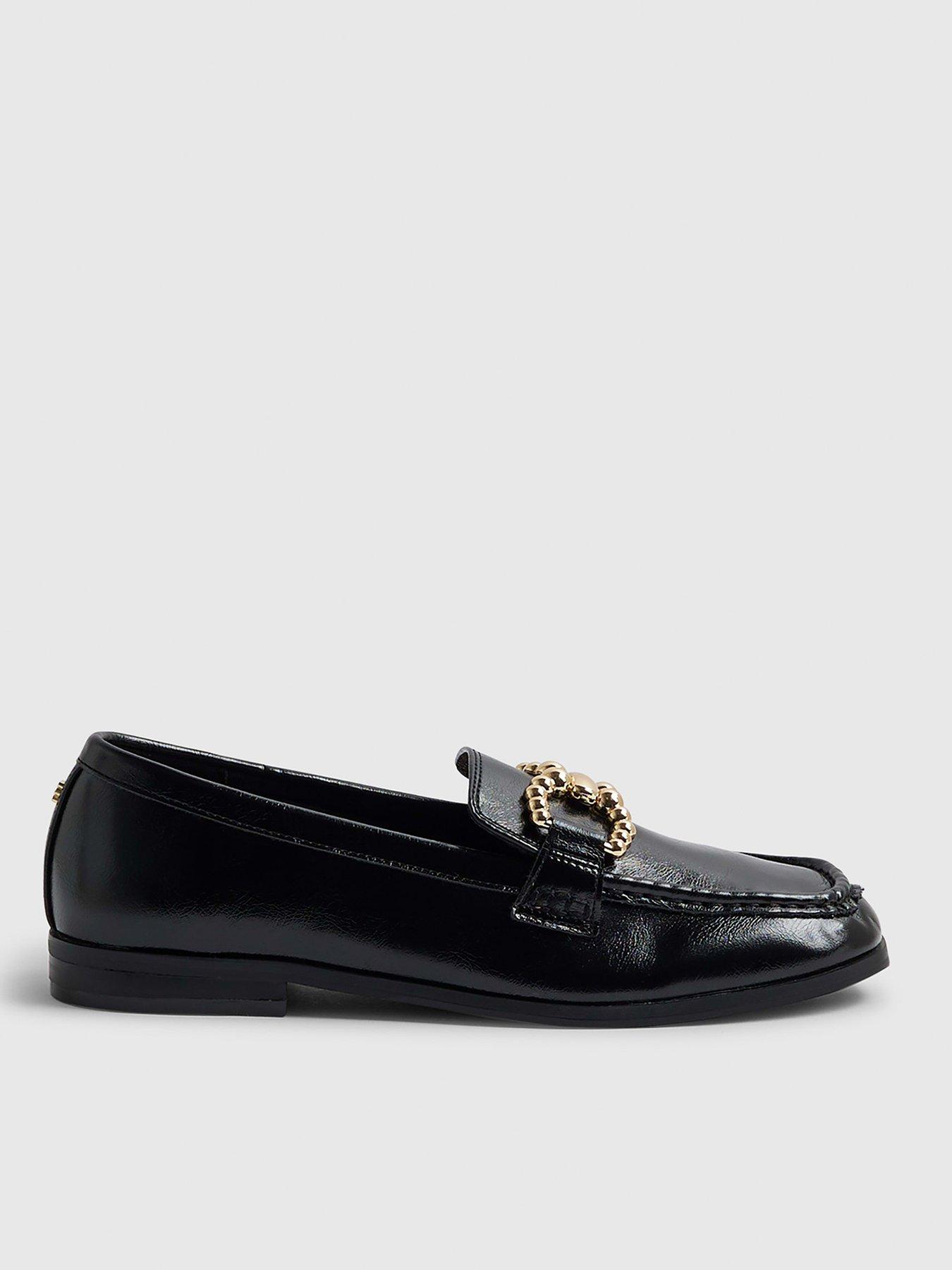 River Island Gold Trim Loafer - Black