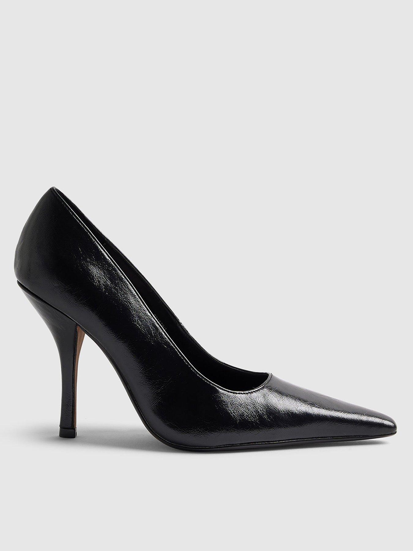 River Island Long Chisel Toe Court Heels - Black