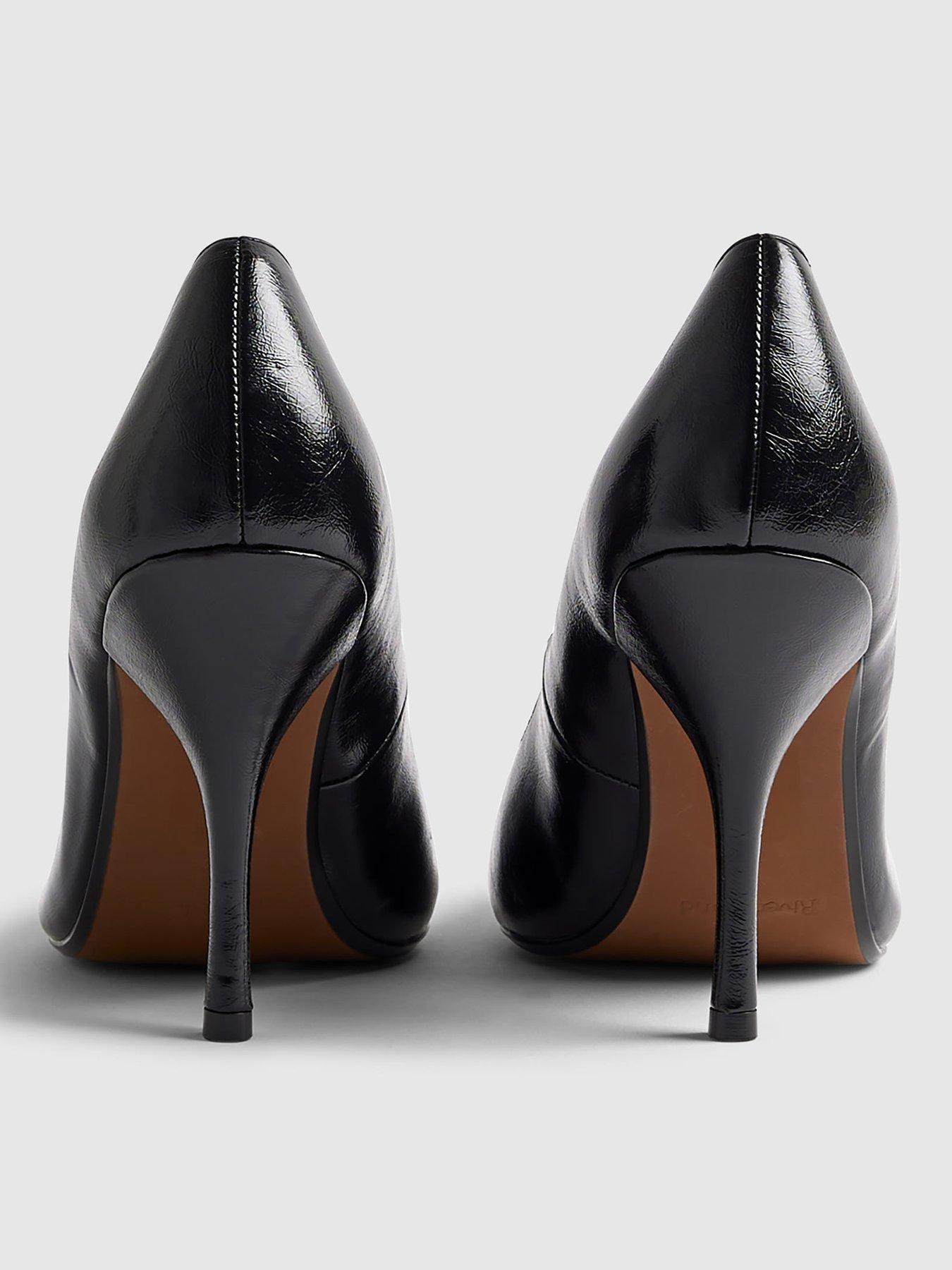 Image 3 of 5 of River Island Long Chisel Toe Court Heels - Black