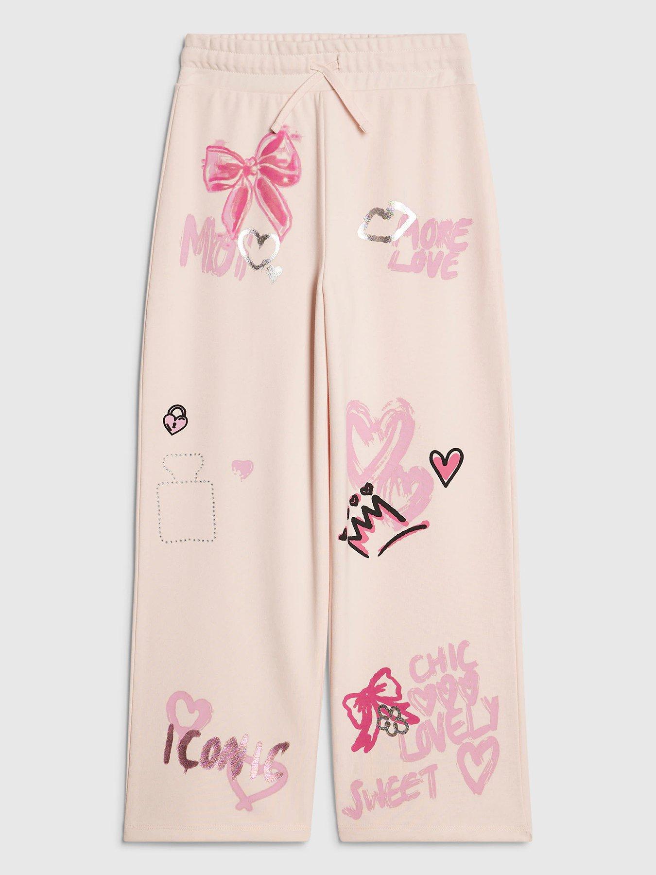 River Island Older Girls Graffiti Print Trousers - Pink