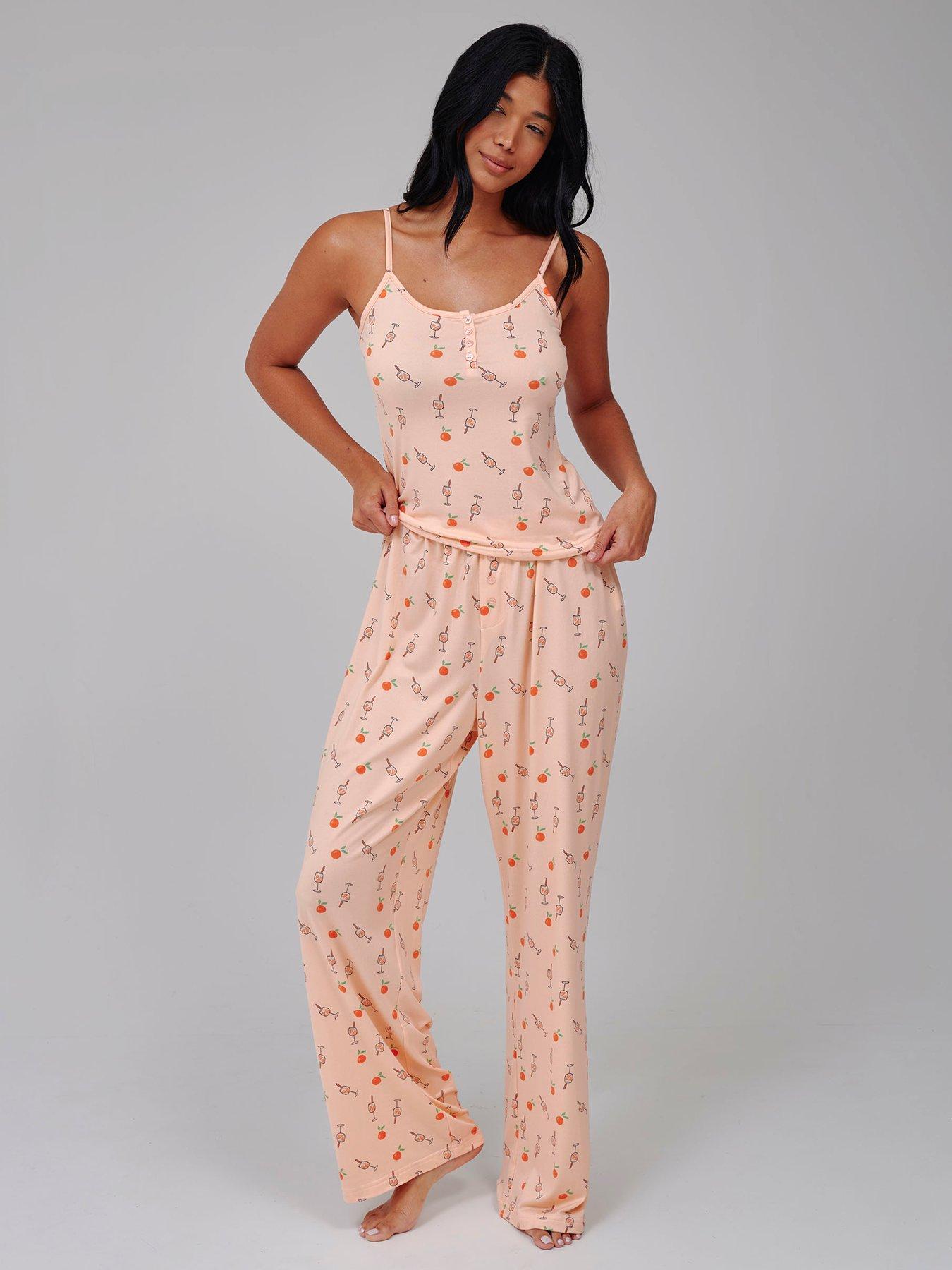 Loungeable Orange Cocktail Cami And Trouser PJ Set
