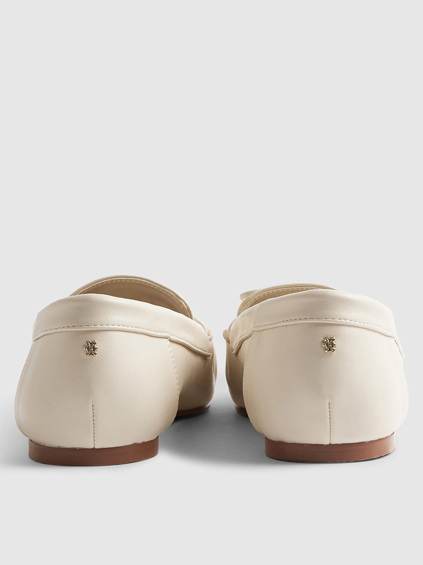 Image 3 of 5 of River Island Bow PU Moccasin Loafer - White