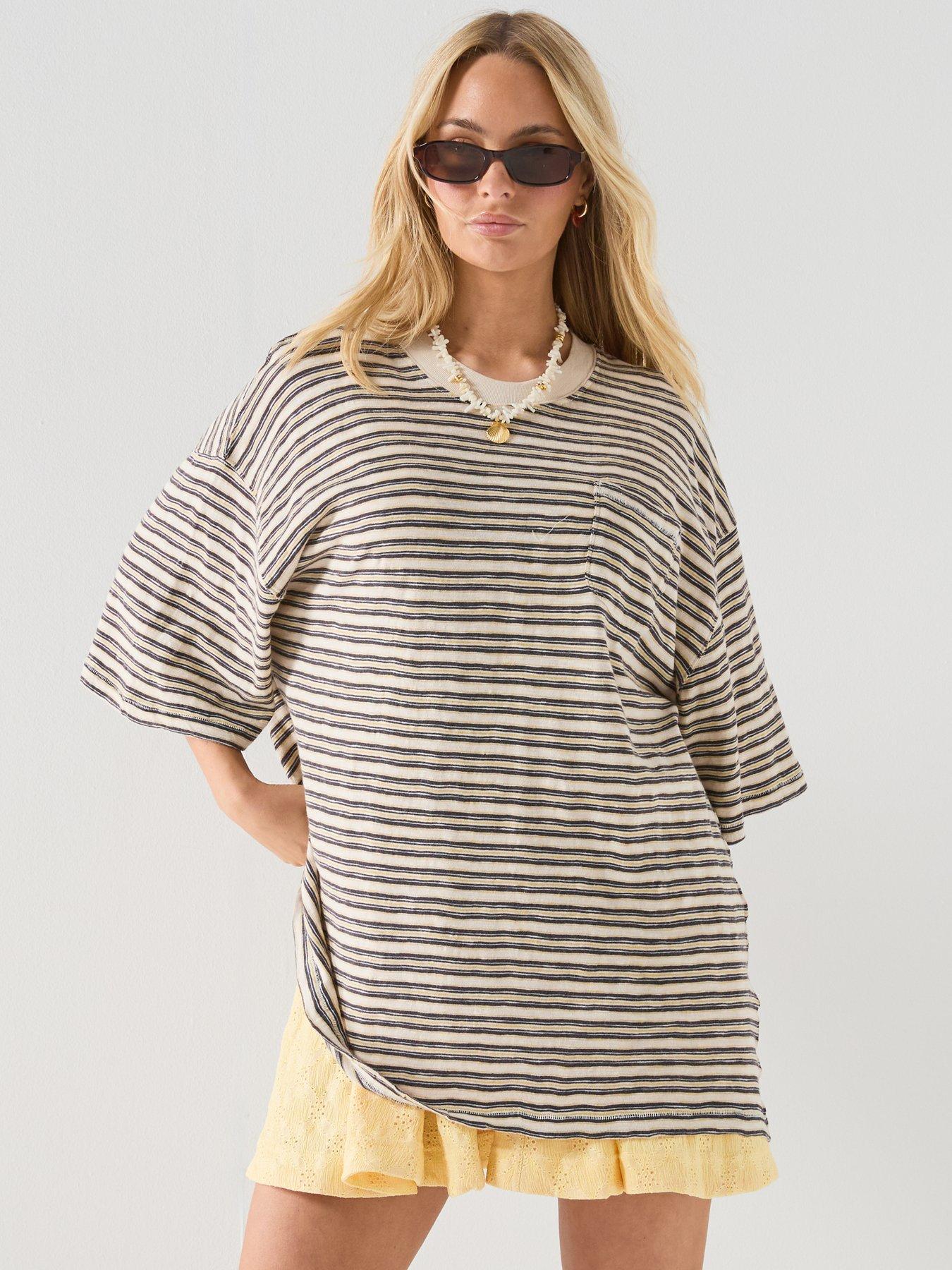 FREE PEOPLE All Love Stripe Pocket Te