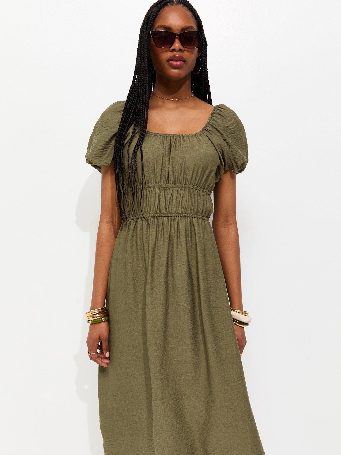milkmaid dress green New Look Khaki Midi - Sage green