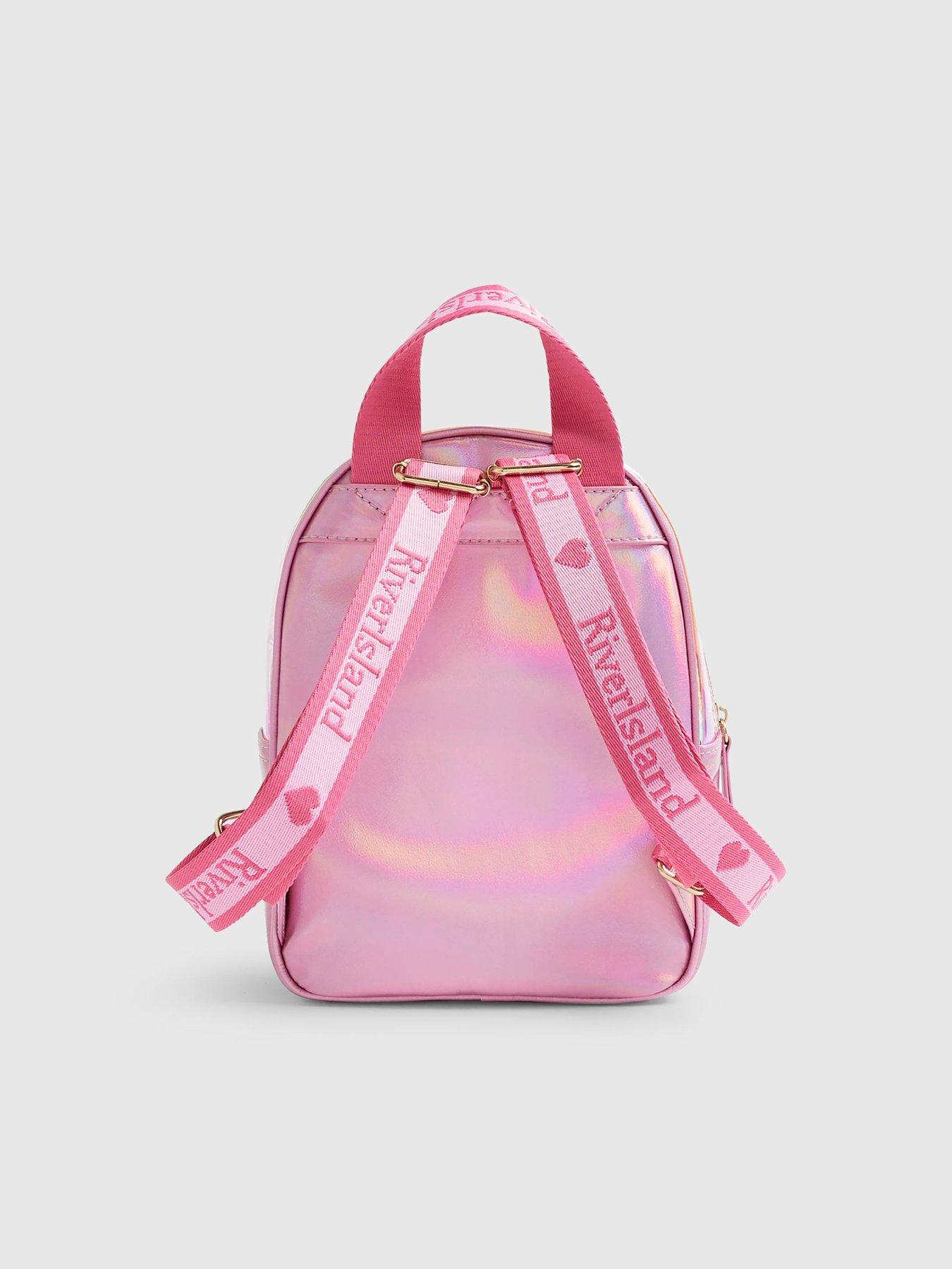 River Island Older Girls Jelly Heart Printed Backpack - Pink | Very