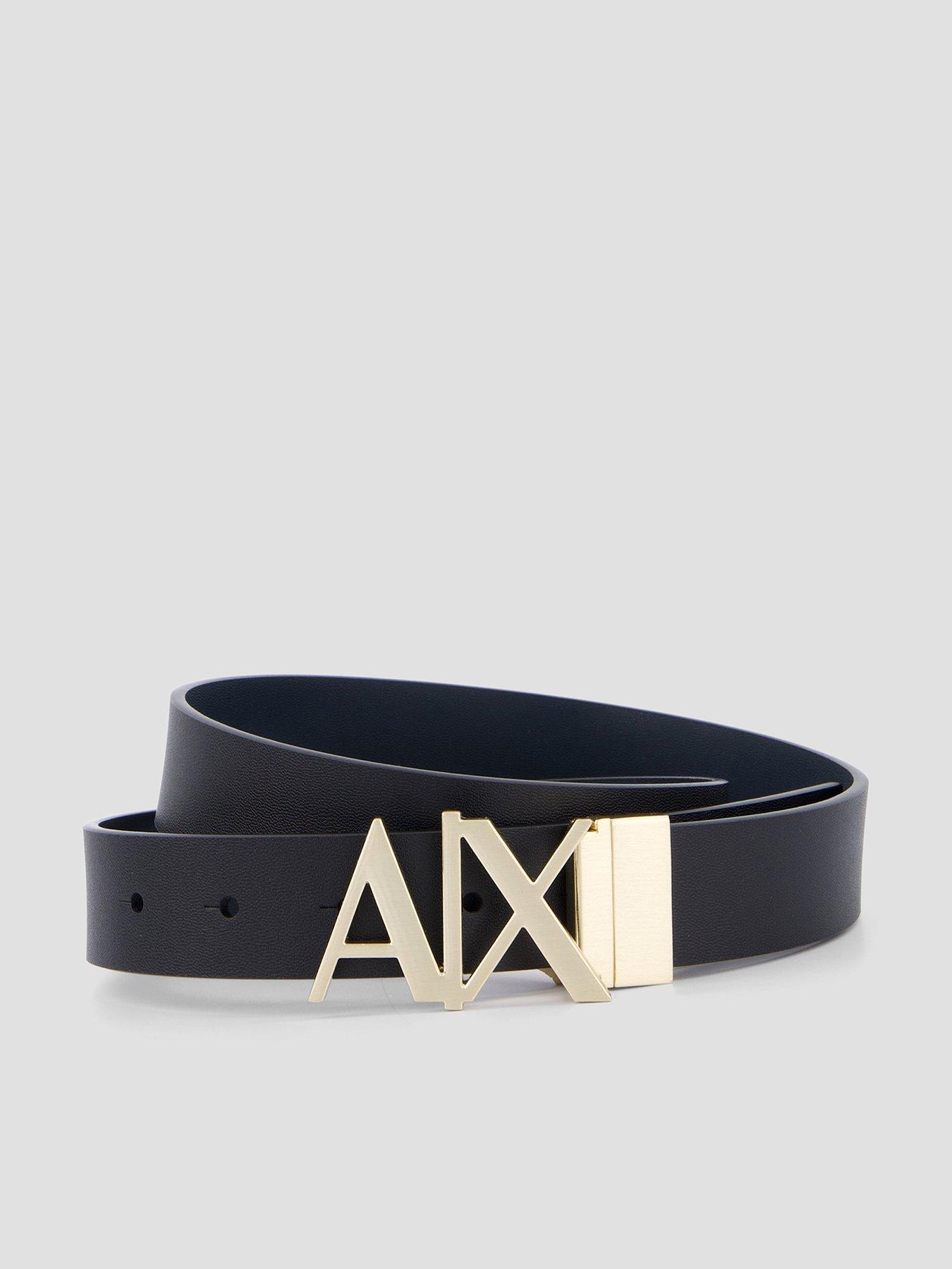 Armani Exchange Reversible Belt, Blue, Size 38, Men