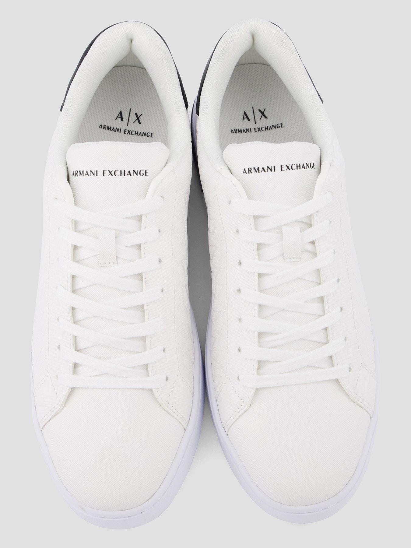 Image 3 of 7 of Armani Exchange Monogram Pu Trainers - White