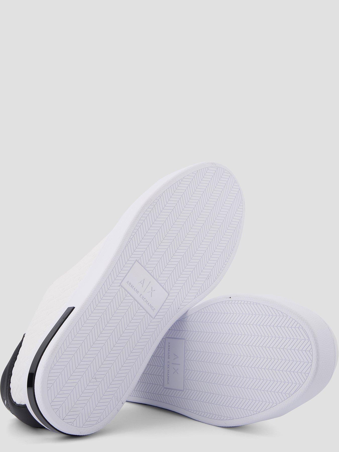Image 4 of 7 of Armani Exchange Monogram Pu Trainers - White