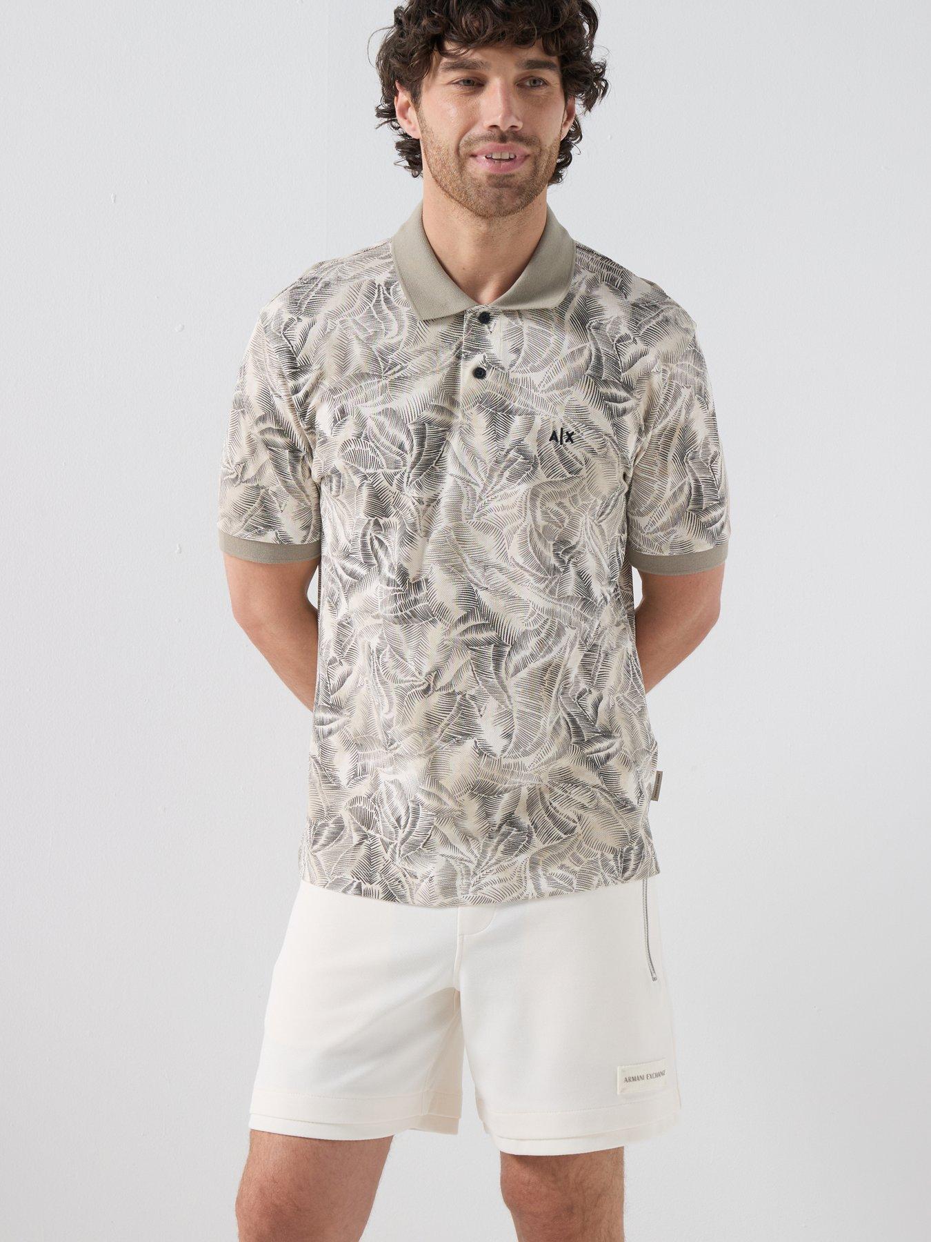 Image 5 of 5 of Armani Exchange Double Hem Jersey Shorts - Off White