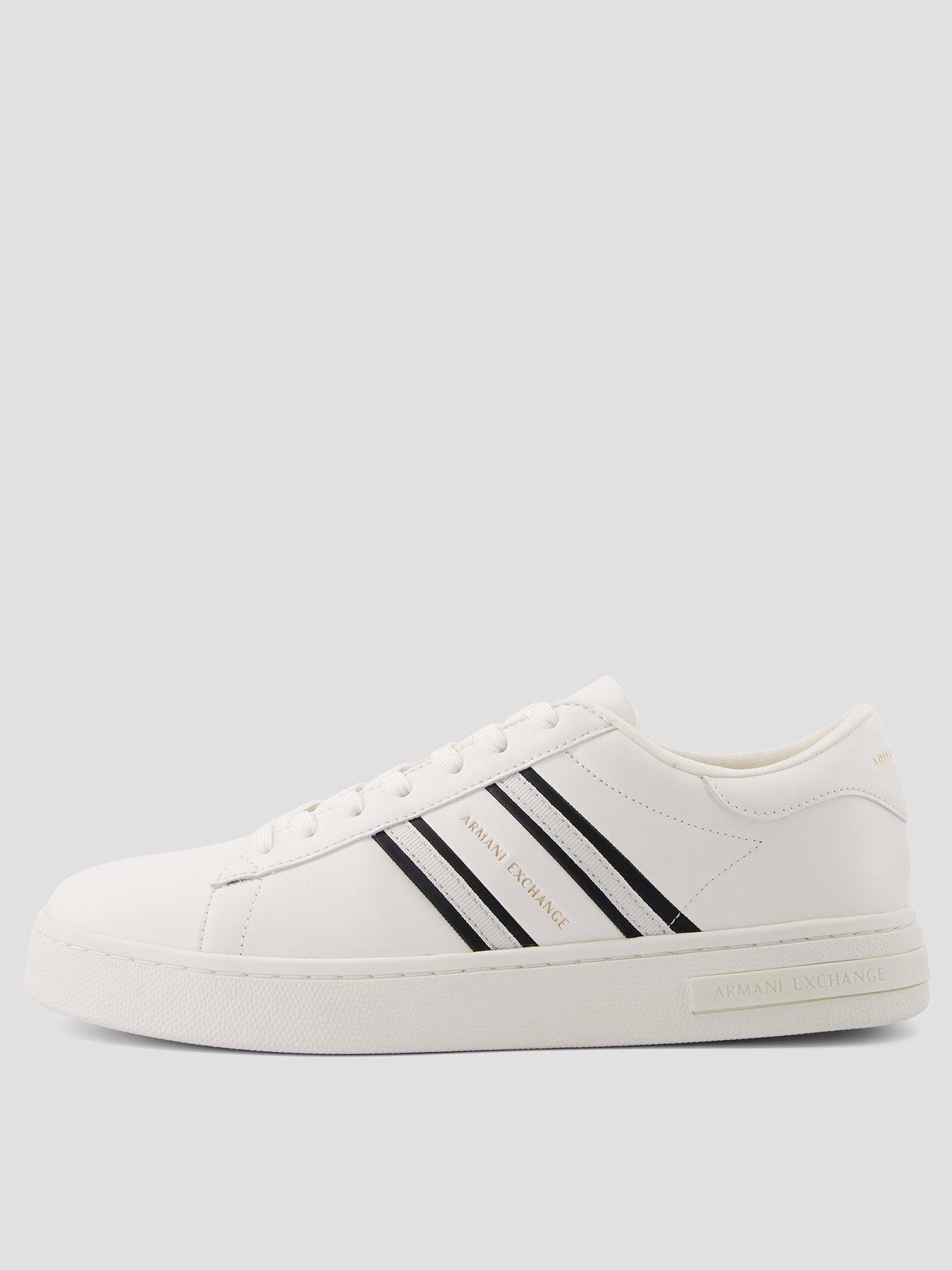 Armani Exchange Side Stripe Cupsole Trainers - Off White