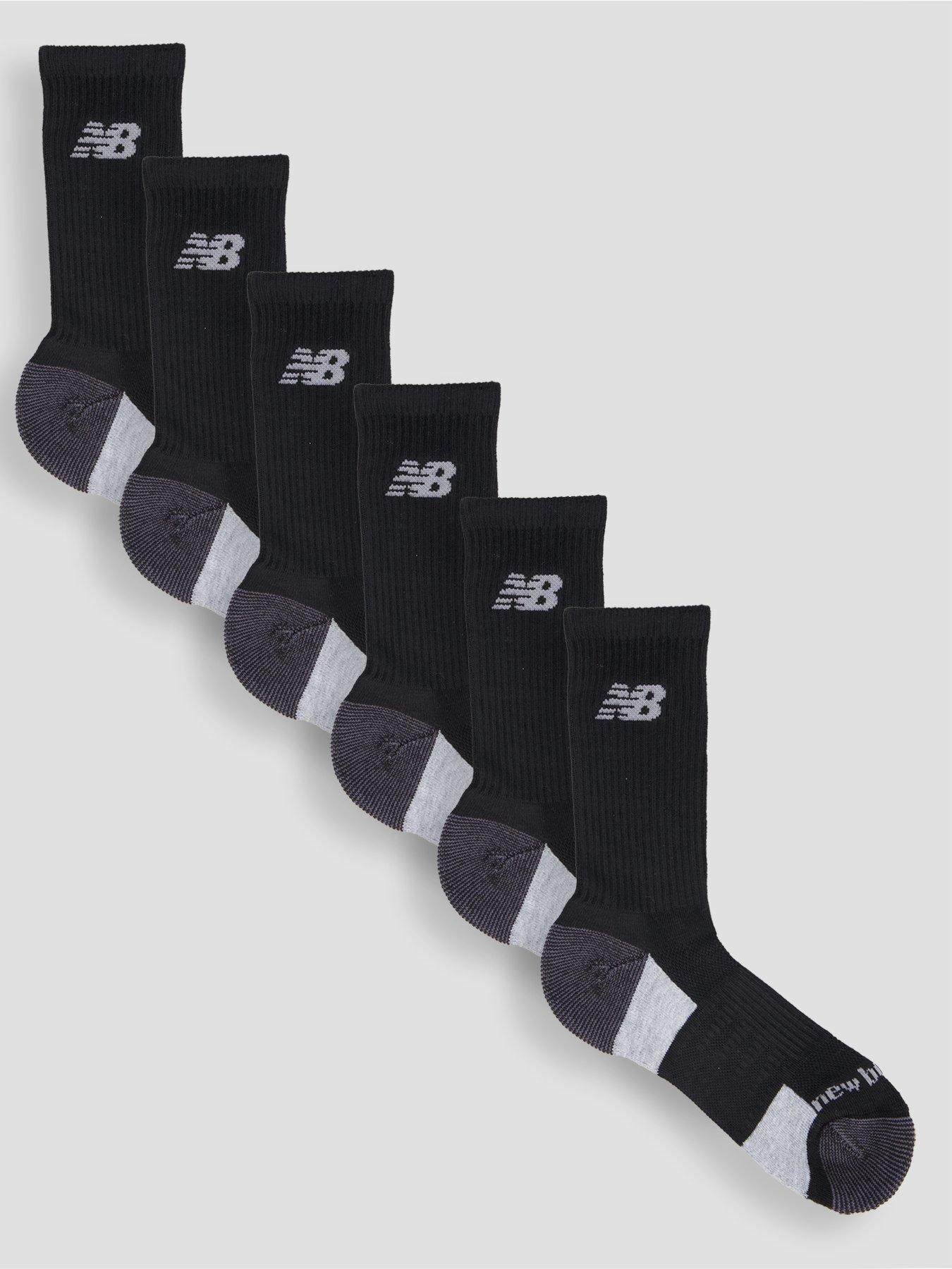 New Balance Performance Cushioned 6 Pack Crew Socks - Black