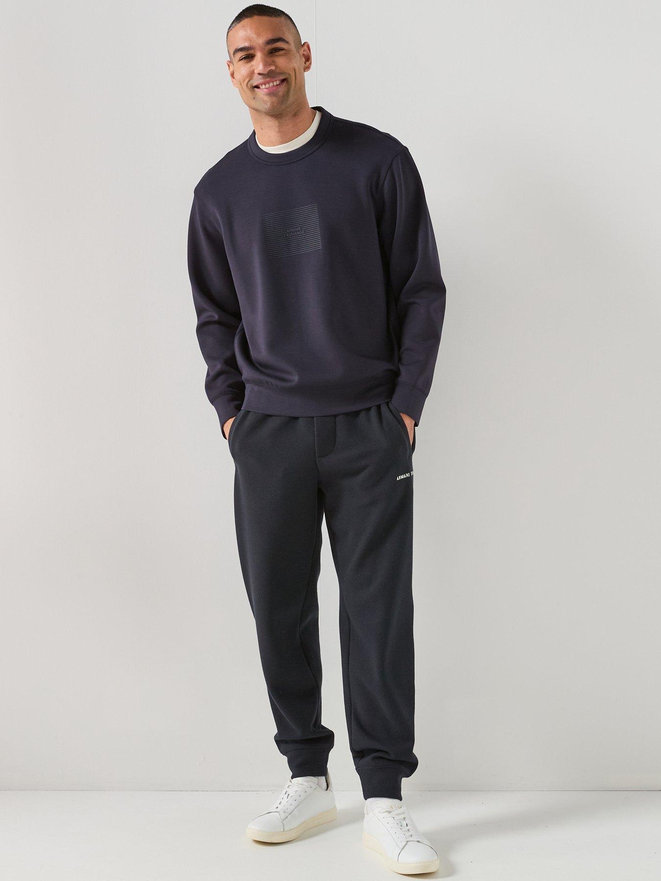 Image 3 of 6 of Armani Exchange Box Logo Crew Sweatshirt - Navy