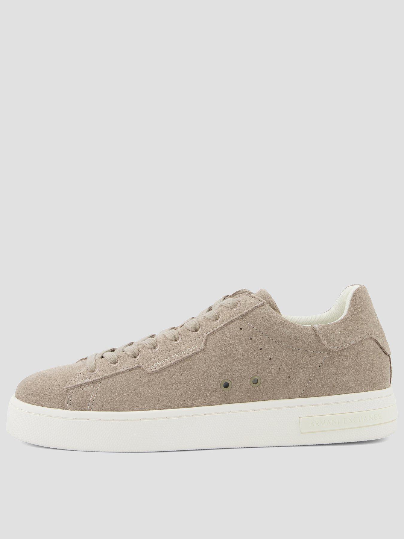 Armani Exchange: Suede Cupsole Trainer - Beige