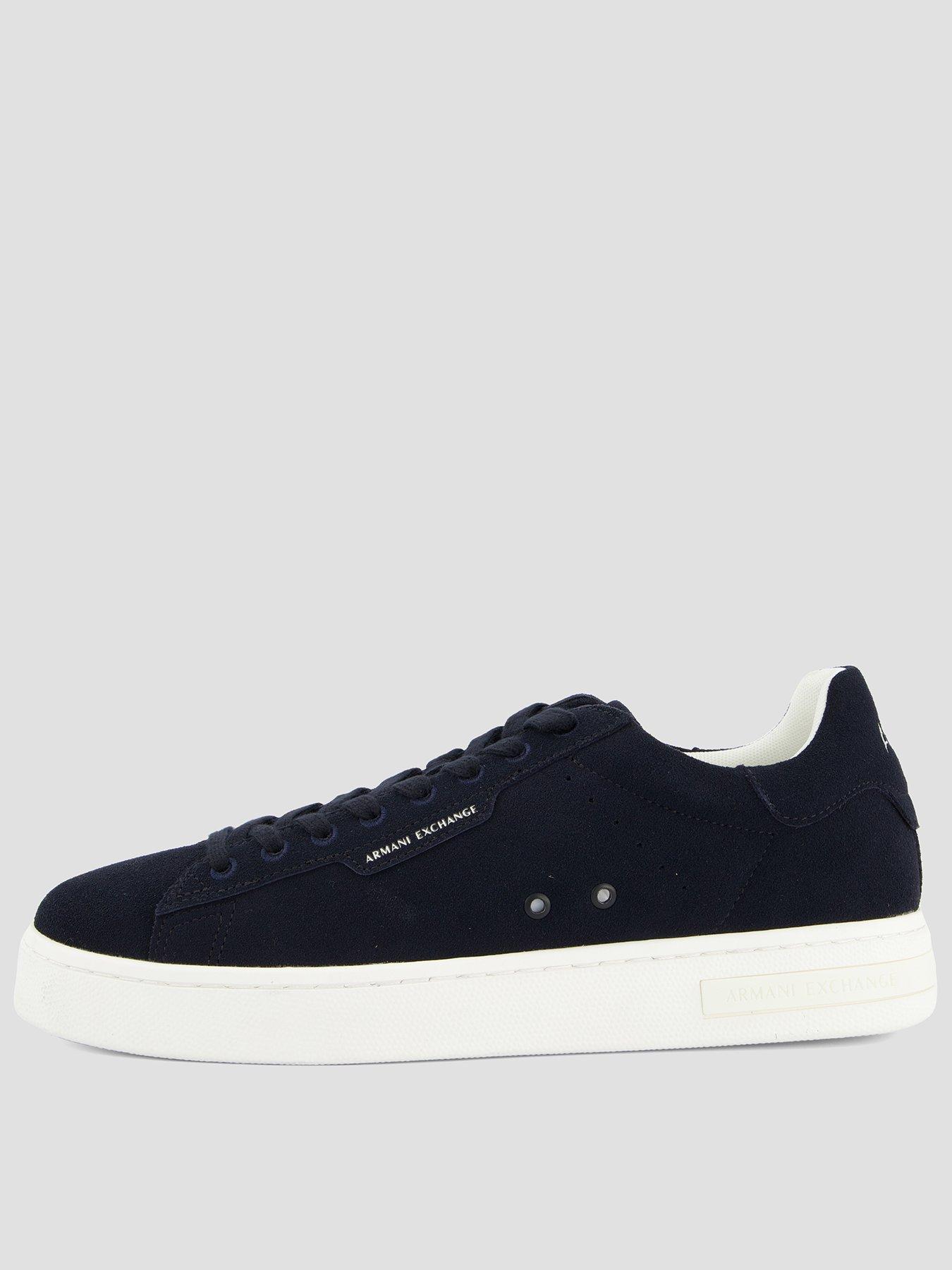 Armani Exchange: Suede Cupsole Trainer - Navy