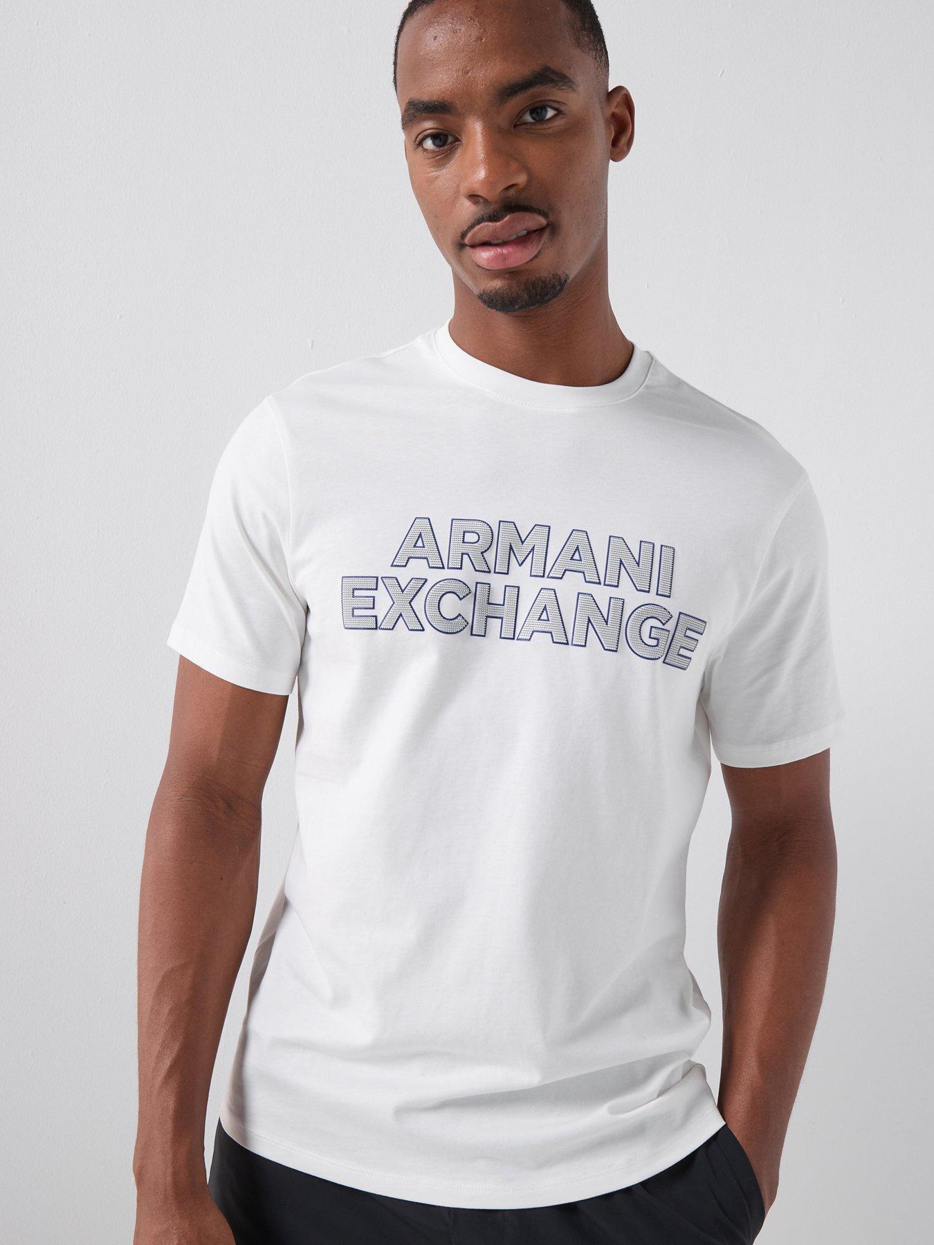 Armani Exchange Slim Fit Logo T-Shirt, Off White, Size Xl, Men