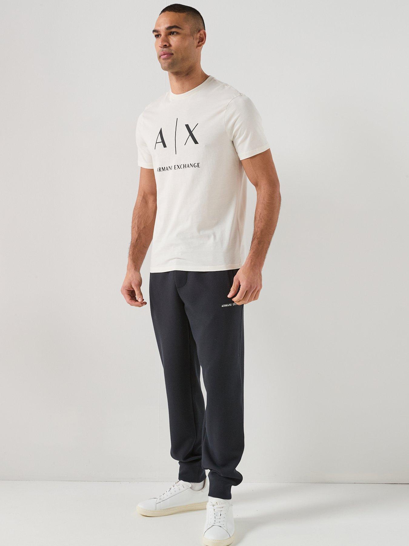 Image 3 of 6 of Armani Exchange Slim Fit Ax Chest Logo T-Shirt - Cream