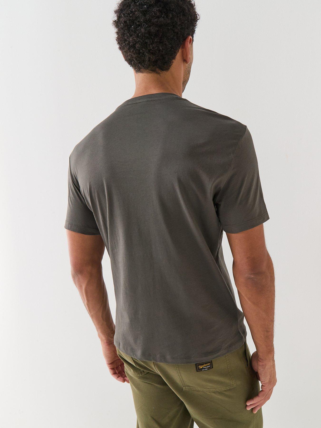 Image 2 of 4 of Armani Exchange Slim Fit Chest Logo T-Shirt - Dark Khaki