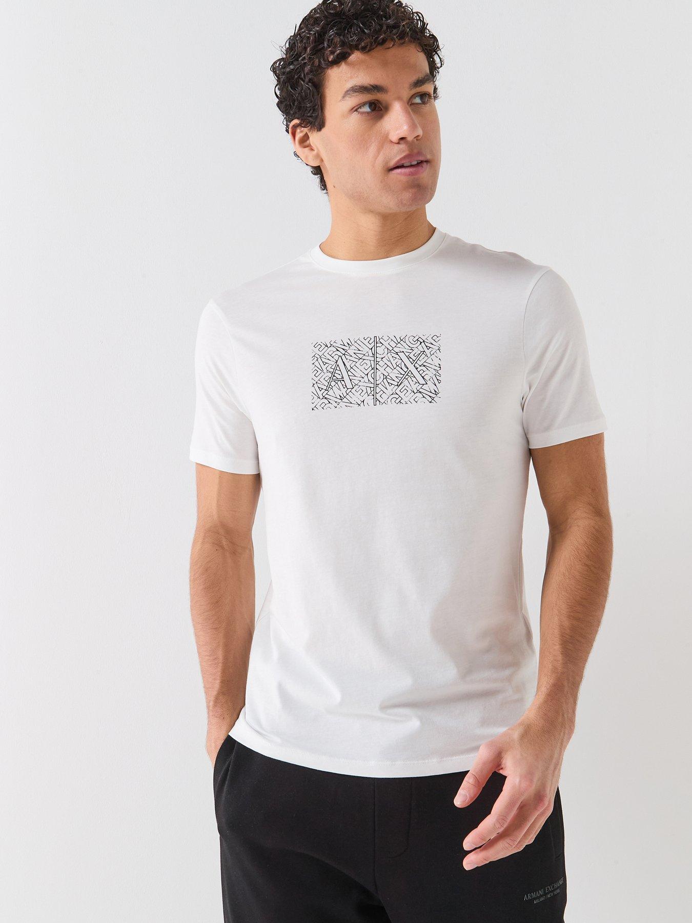 Armani Exchange Slim Fit Chest Logo T-Shirt - Off White