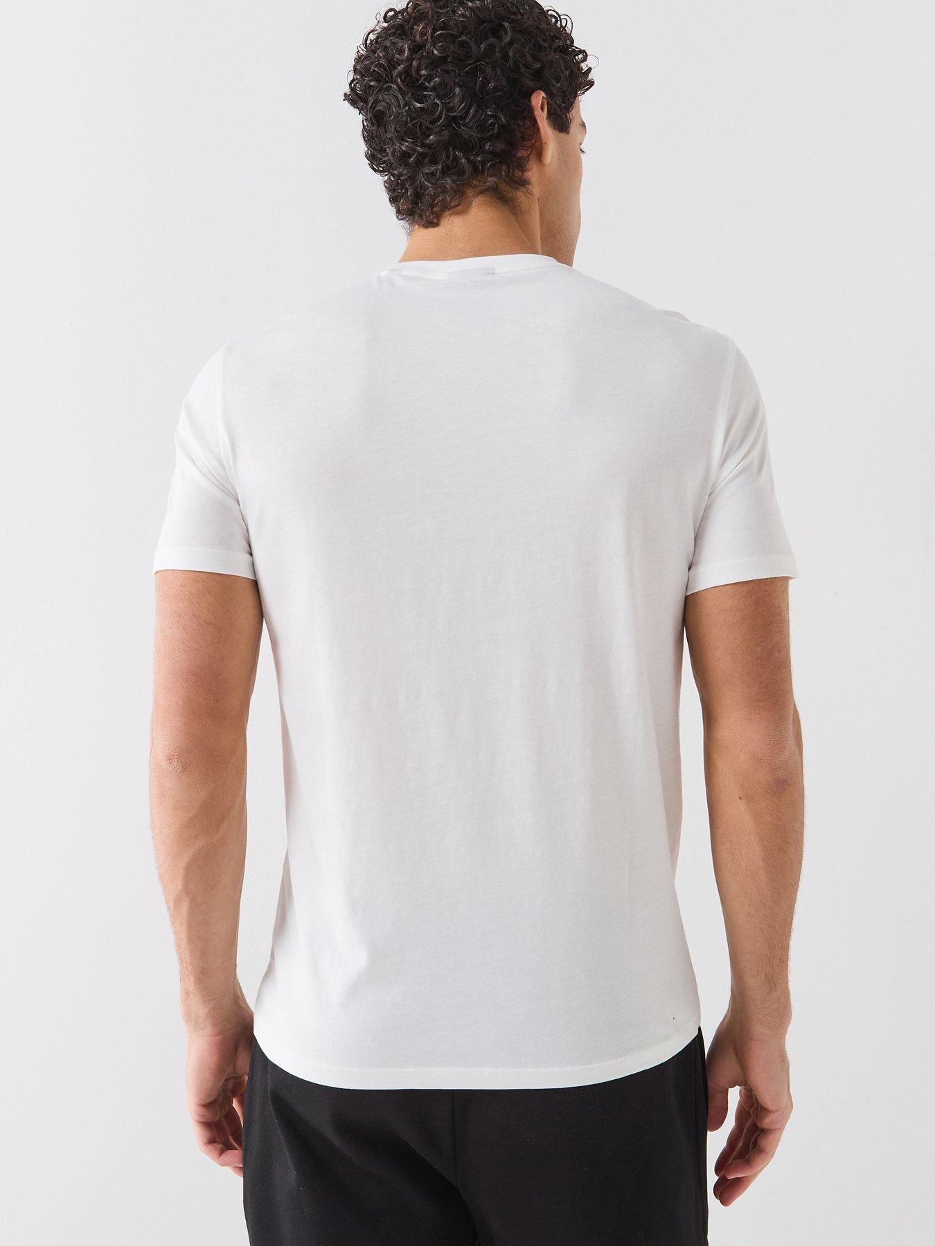 Image 2 of 6 of Armani Exchange Slim Fit Chest Logo T-Shirt - Off White
