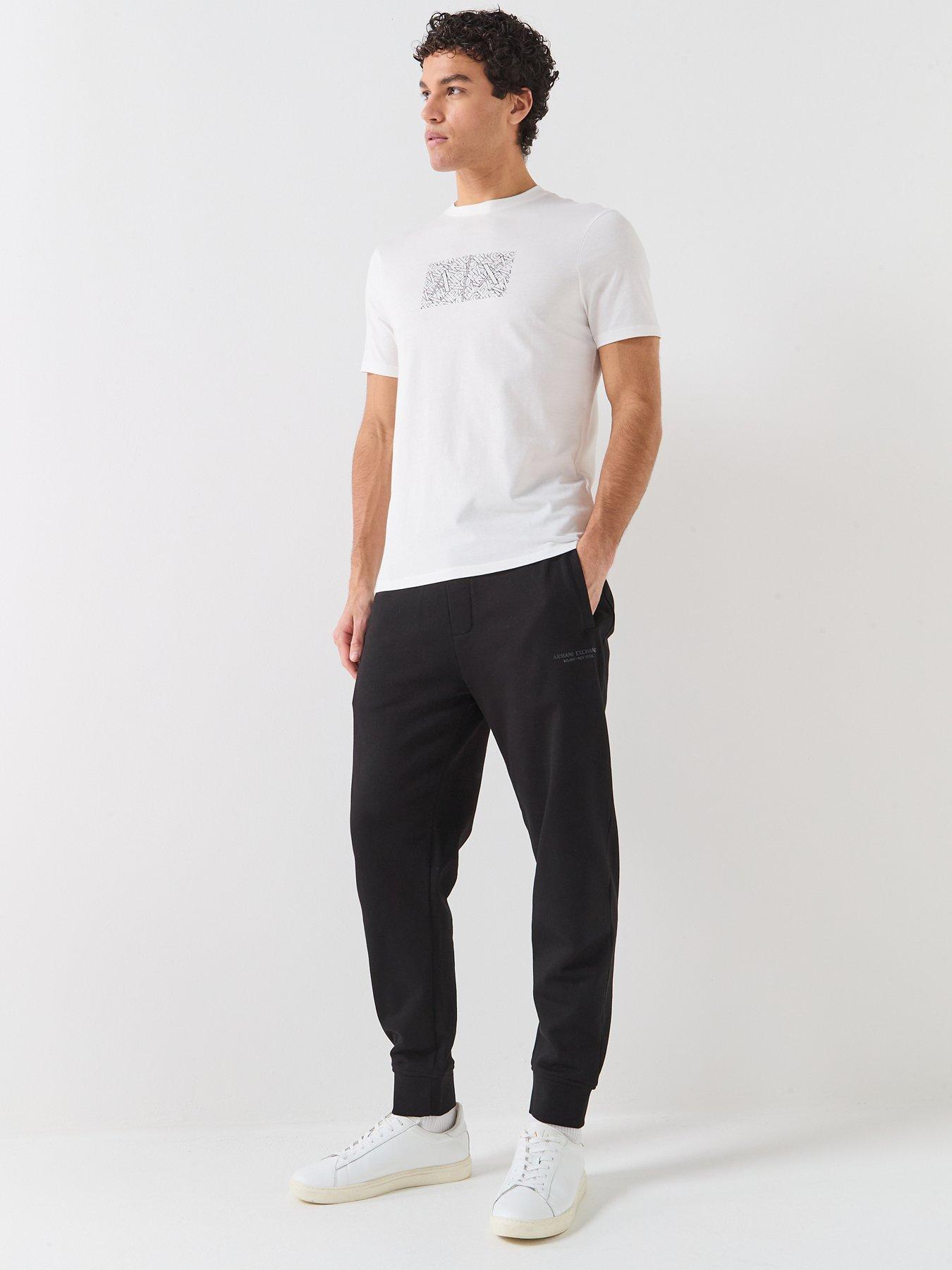 Image 3 of 6 of Armani Exchange Slim Fit Chest Logo T-Shirt - Off White