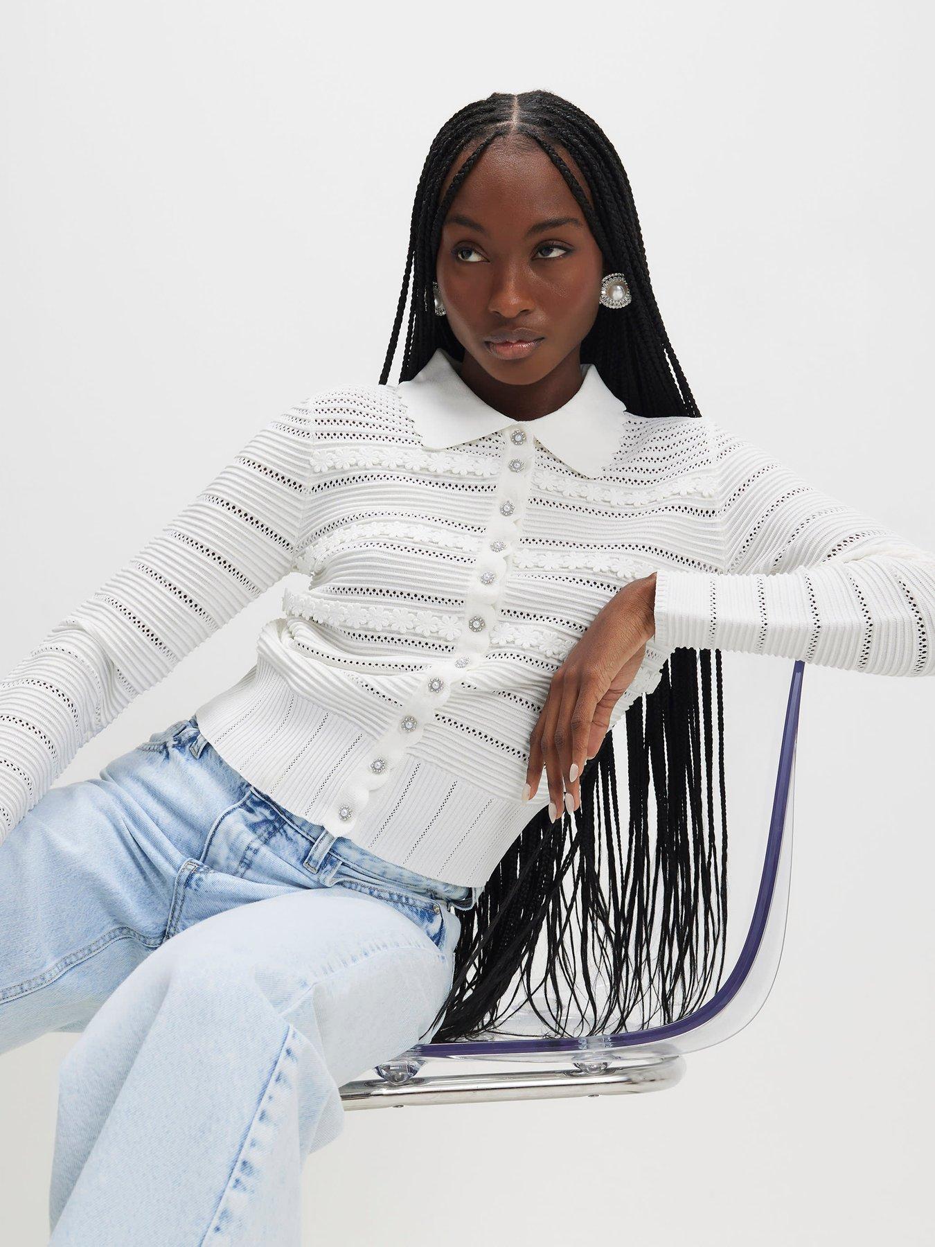 River Island Daisy Cardigan - White