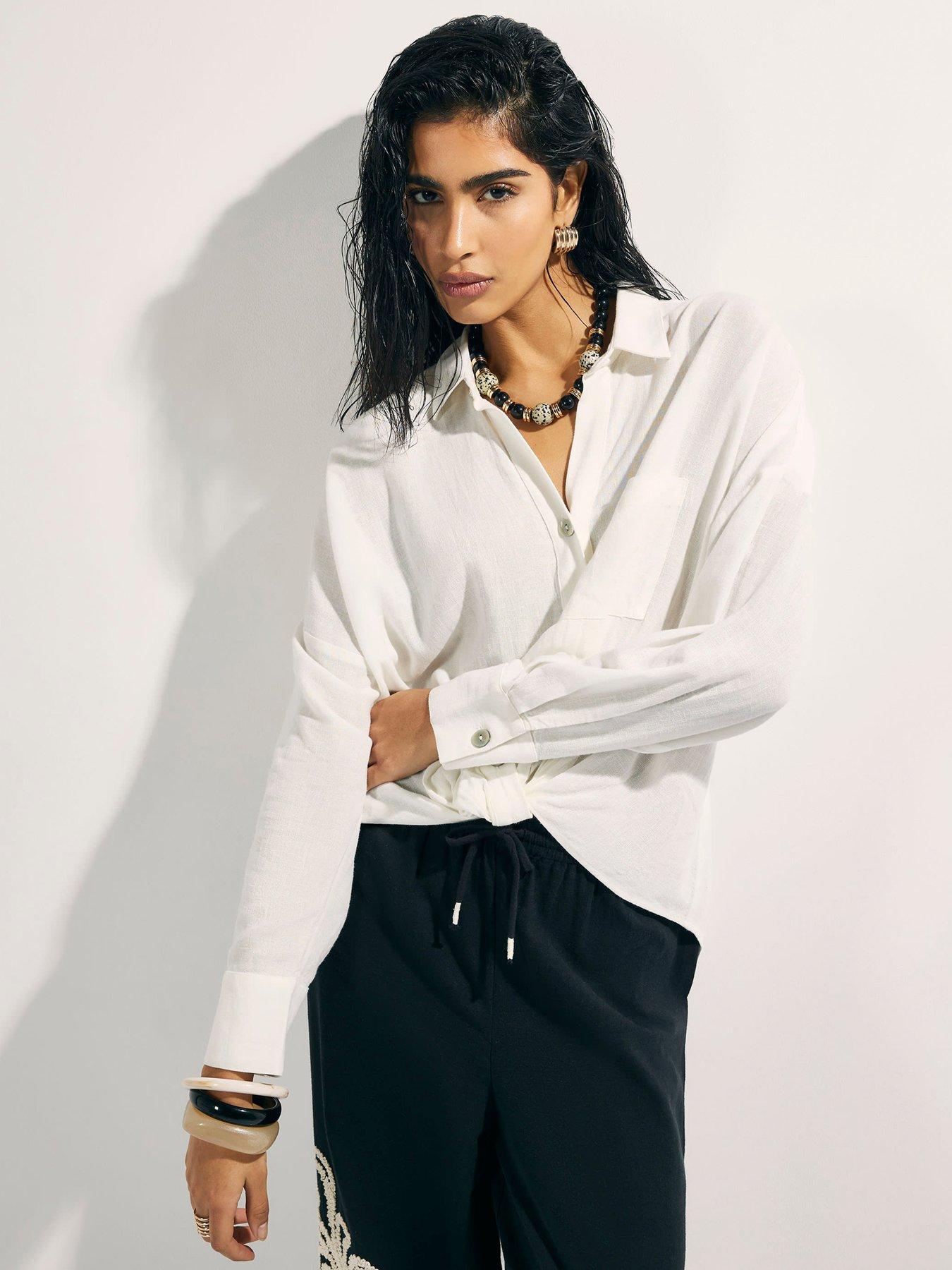 River Island Linen Blend Shirt - White