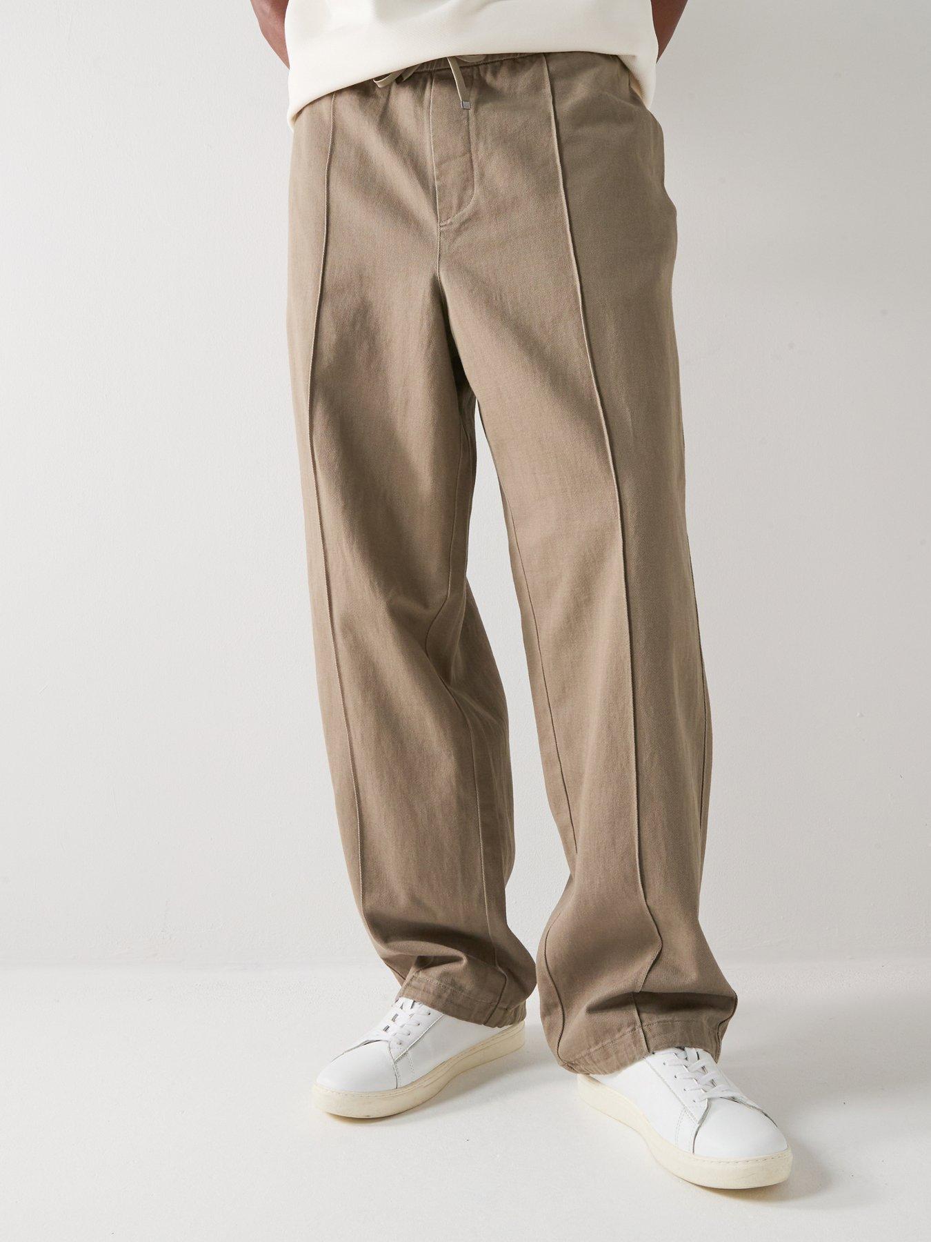Armani Exchange Straight Legged Jersey Trousers - Beige