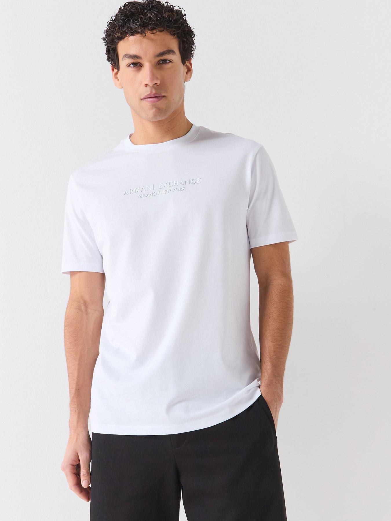 Armani Exchange 3D NY Milan Logo T-Shirt - Off White