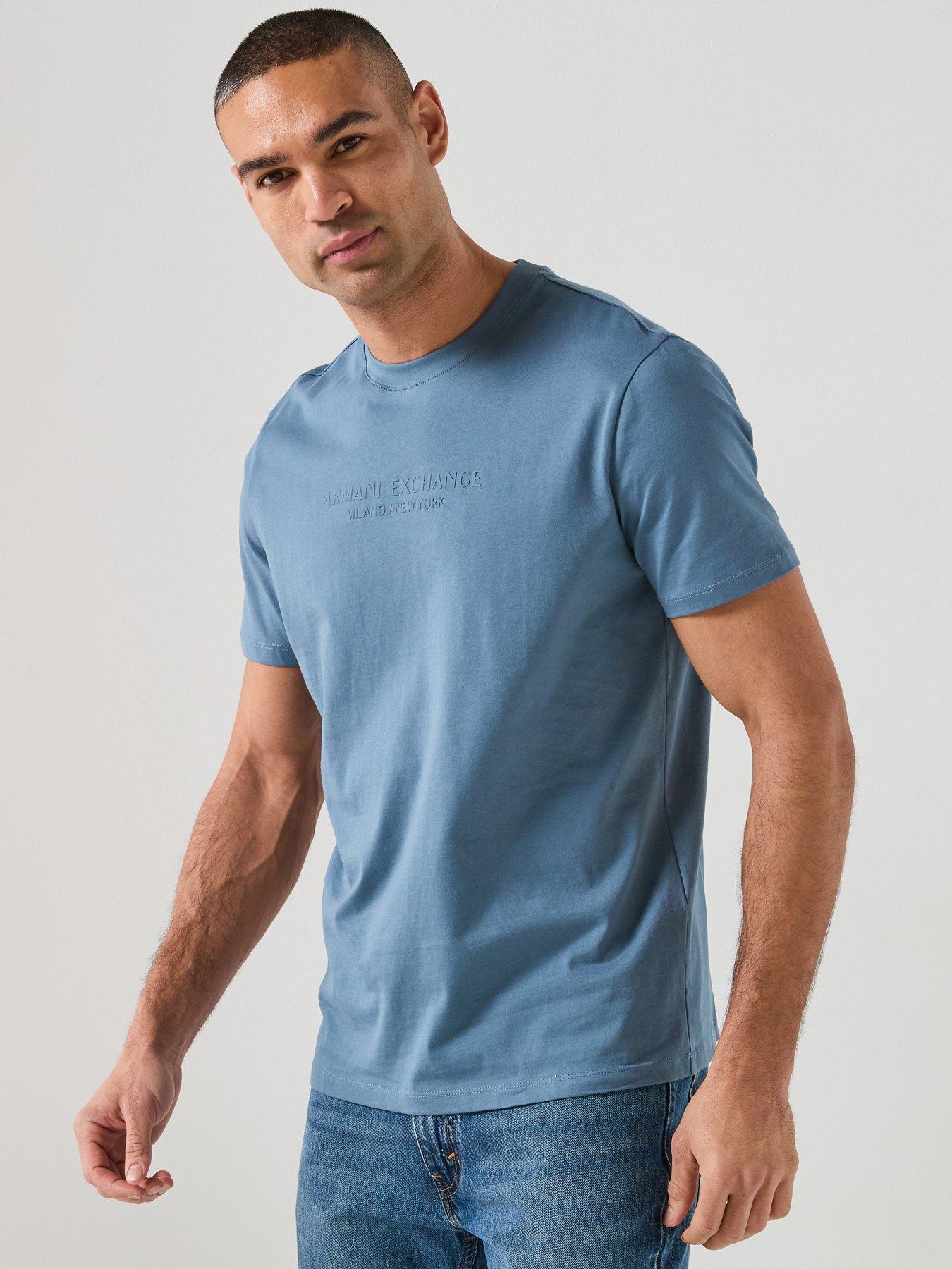 Armani Exchange 3D Ny Milan Logo T-Shirt - Blue