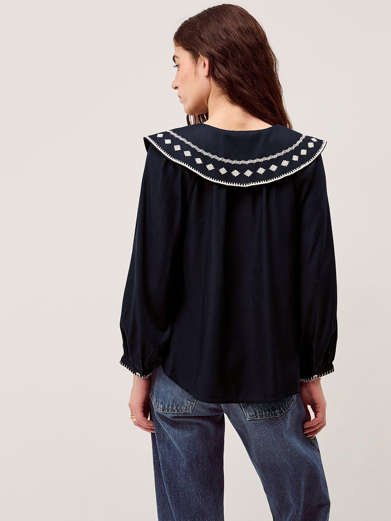 Image 2 of 5 of Monsoon Lola Collared Top - Blue