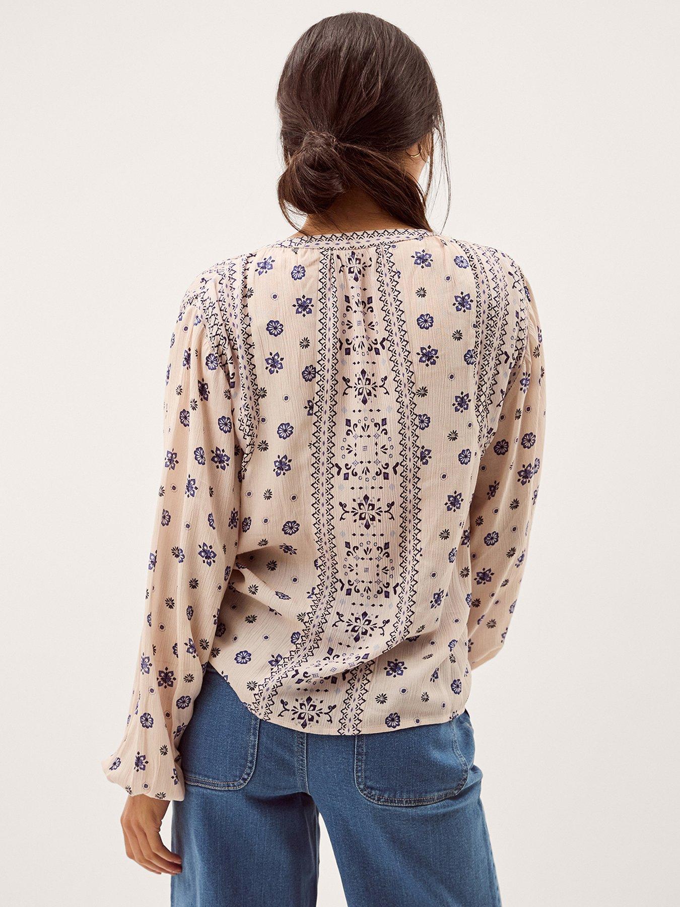 Image 2 of 5 of Monsoon Bonny Print Blouse - Cream
