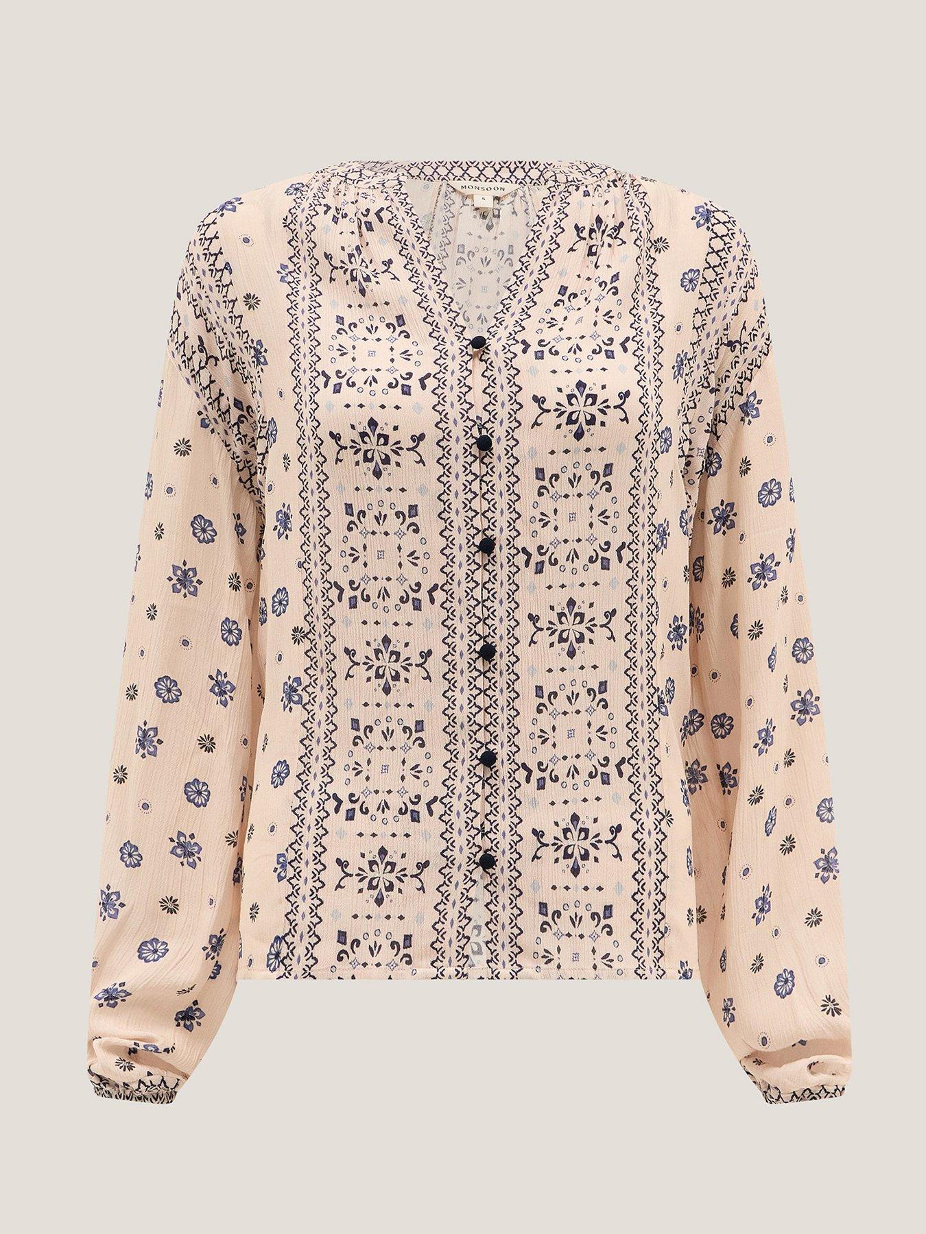 Image 3 of 5 of Monsoon Bonny Print Blouse - Cream
