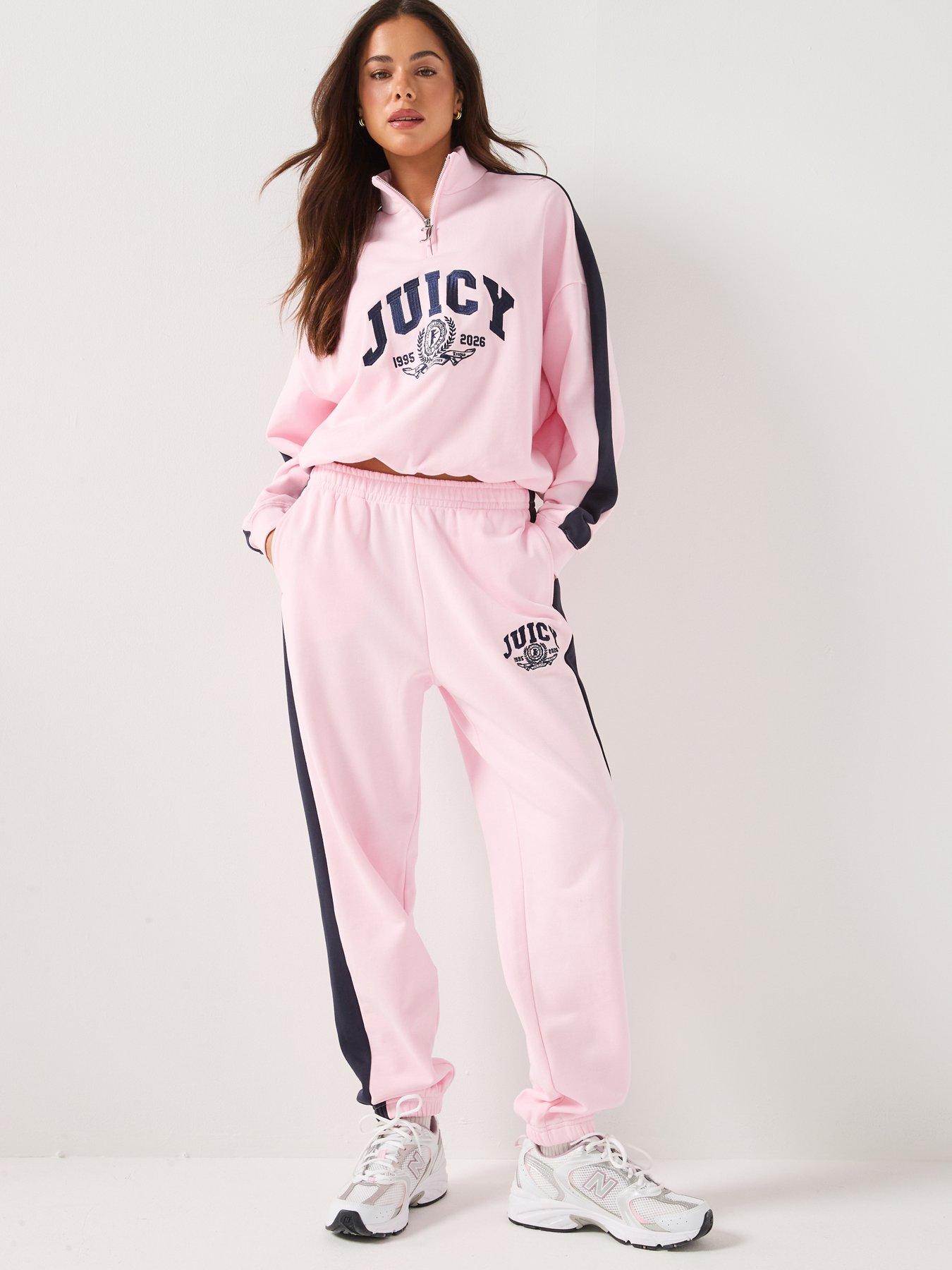 Juicy Couture College Crest 1/4 Zip Track Top - Pink | Very