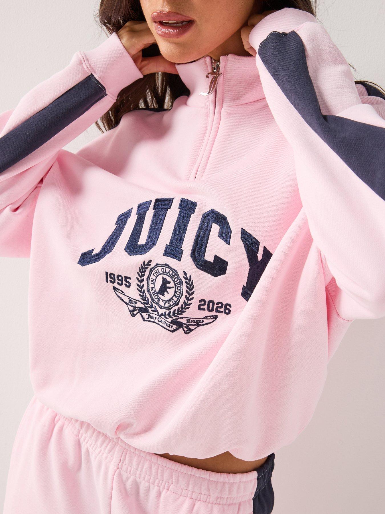 Juicy Couture College Crest 1/4 Zip Track Top - Pink | Very