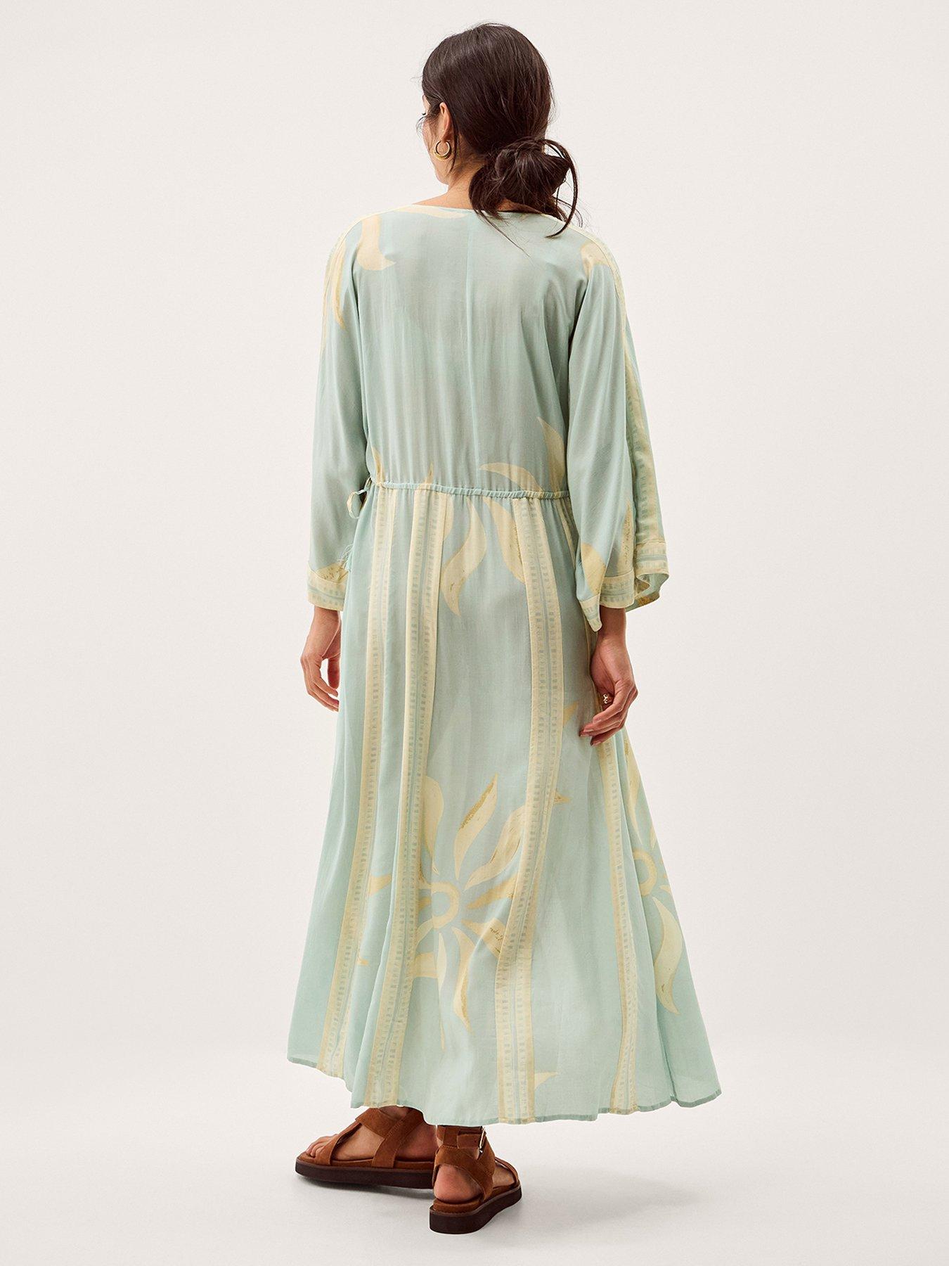 Image 2 of 5 of Monsoon Tashie Sun Print Midi Dress - Blue