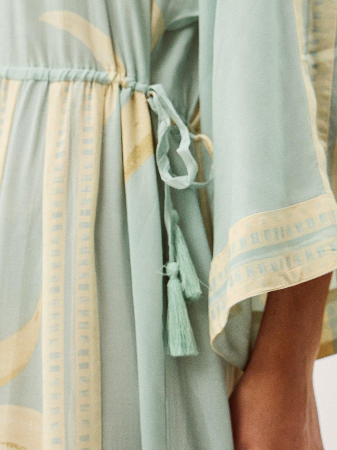 Image 5 of 5 of Monsoon Tashie Sun Print Midi Dress - Blue