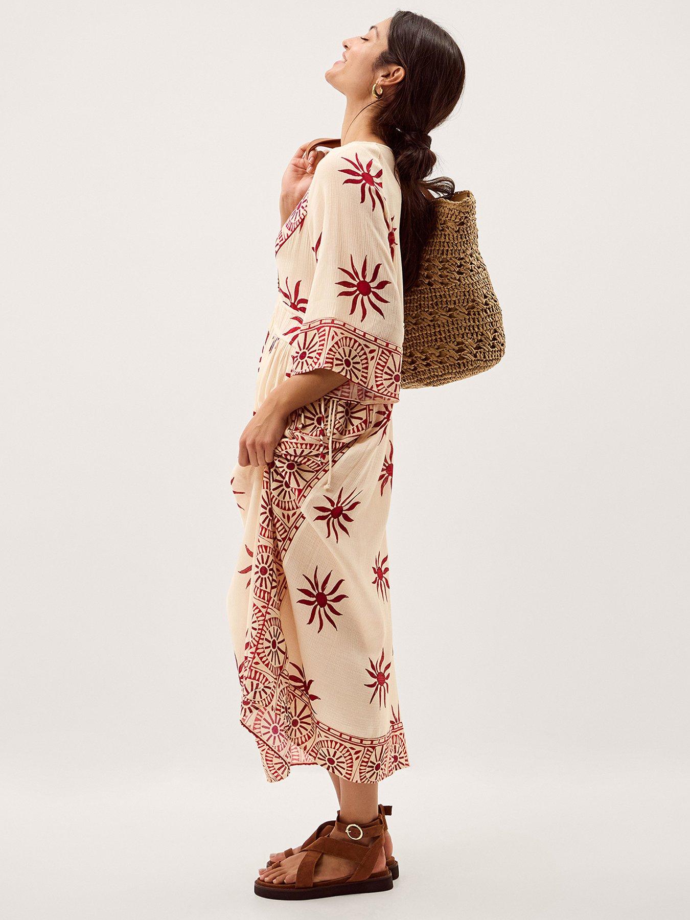 Monsoon Sunnie Midi Dress - Cream