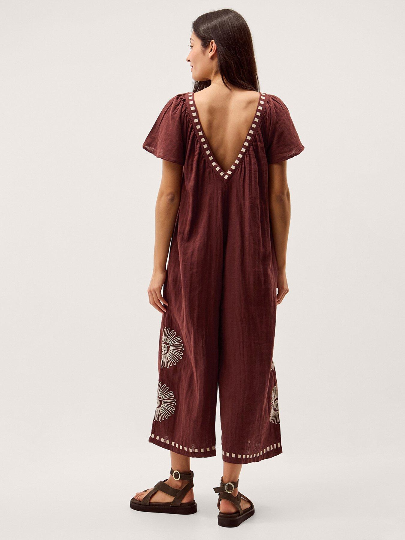 Image 2 of 5 of Monsoon Aurelia Jumpsuit - Brown