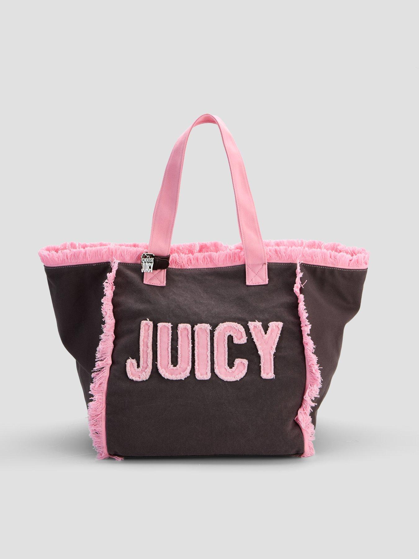 Image 3 of 6 of Juicy Couture Mirna Beach Shopping Trip Cotton/ PU Java Bag - Brown/Pink