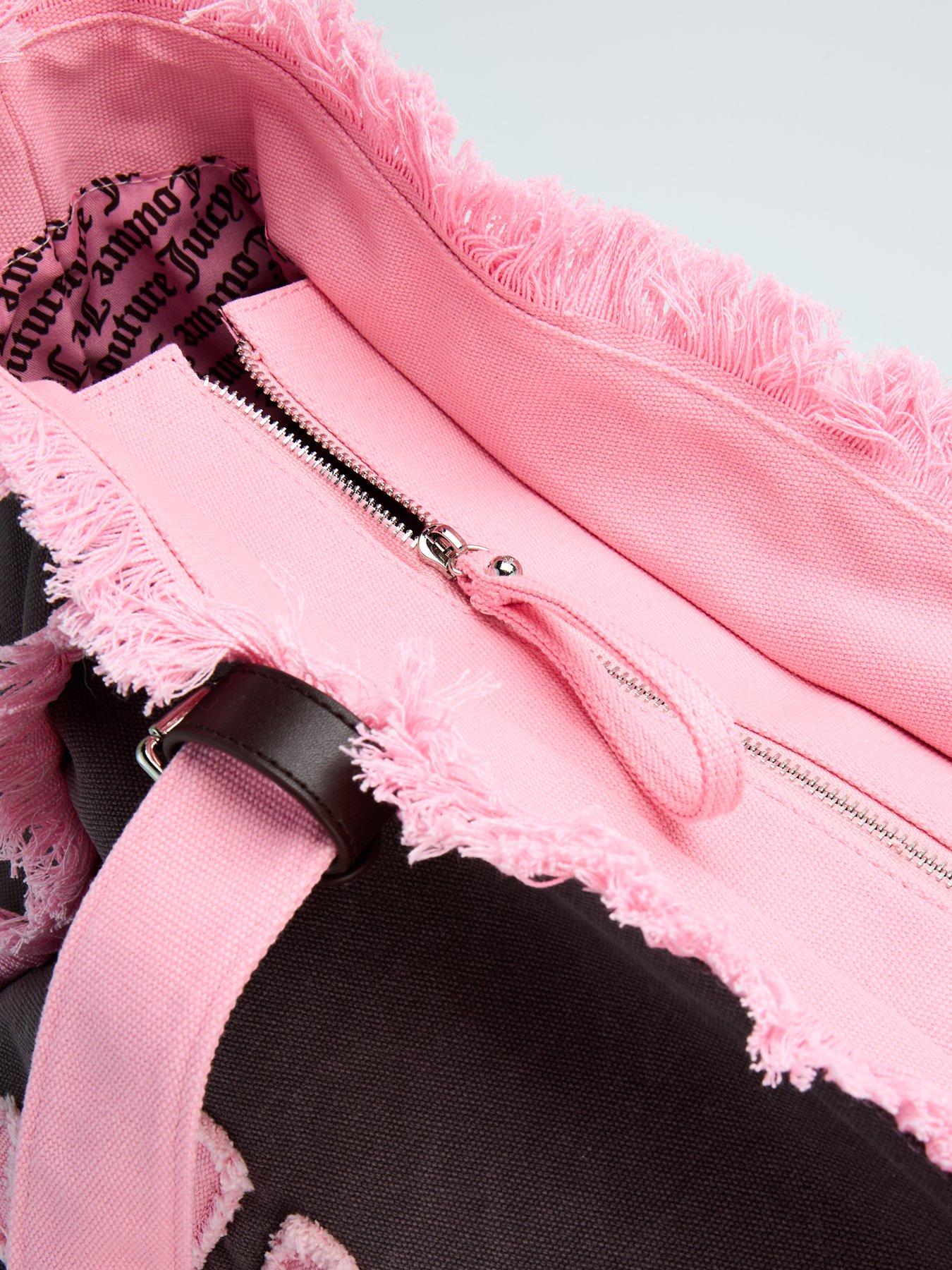 Image 5 of 6 of Juicy Couture Mirna Beach Shopping Trip Cotton/ PU Java Bag - Brown/Pink