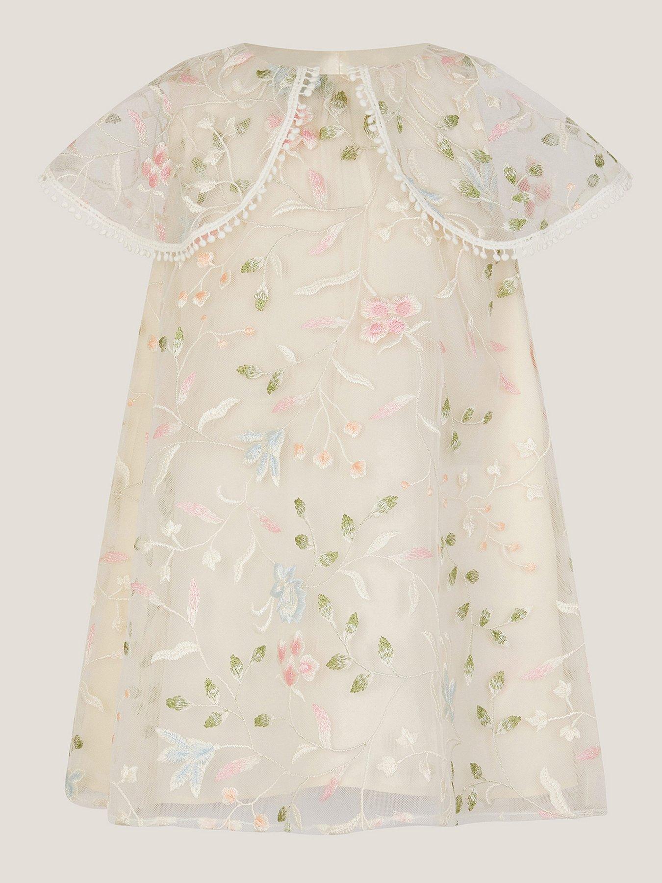 Monsoon Baby Girls Bordeaux Embroidered Swing Dress - Multi