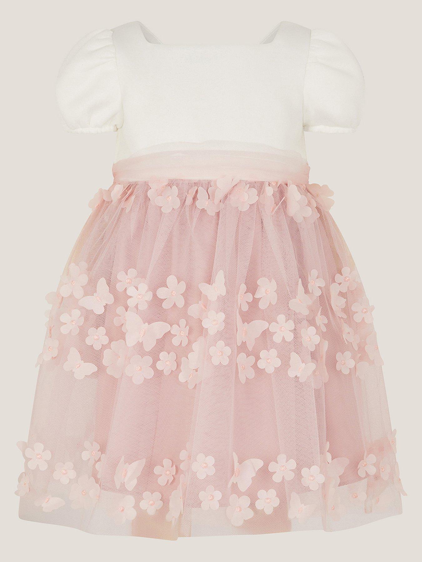 Monsoon Baby Girls Floella Estella Lace Dress - Light Cream