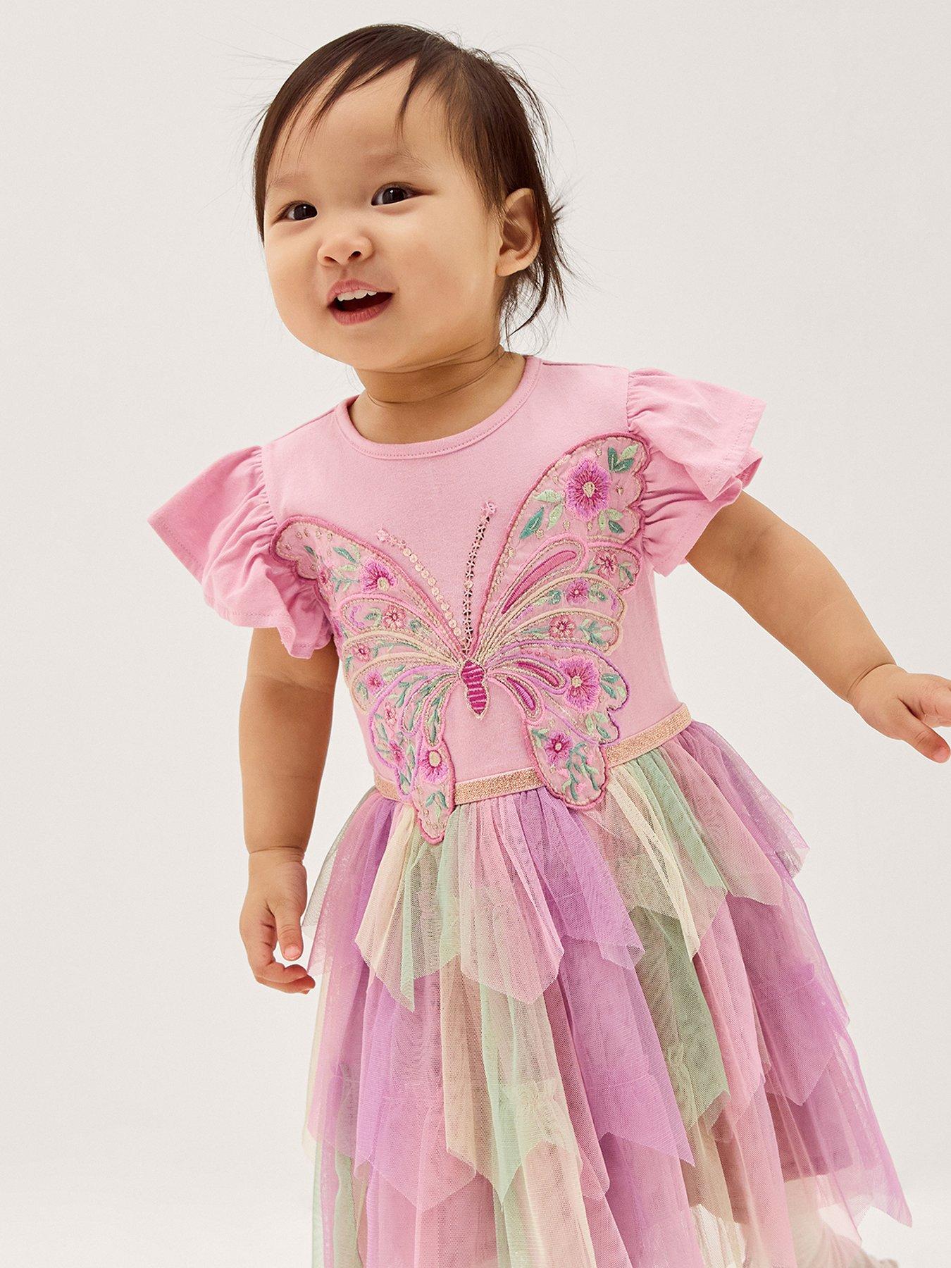 Monsoon Baby Girls Butterfly Disco Mini Me Dress - Pink