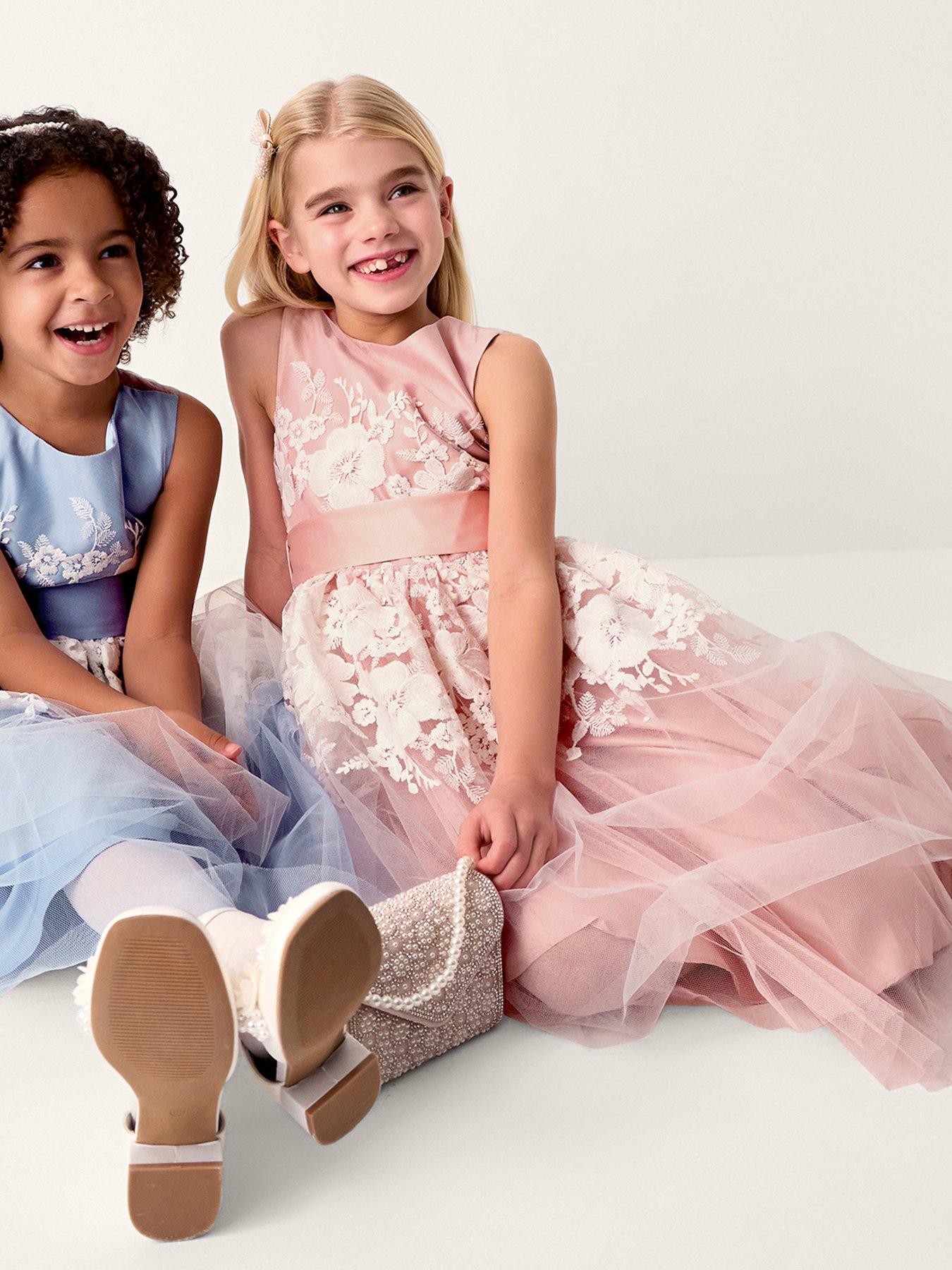 Monsoon Girls Felicity Embroidered Maxi Dress - Pink