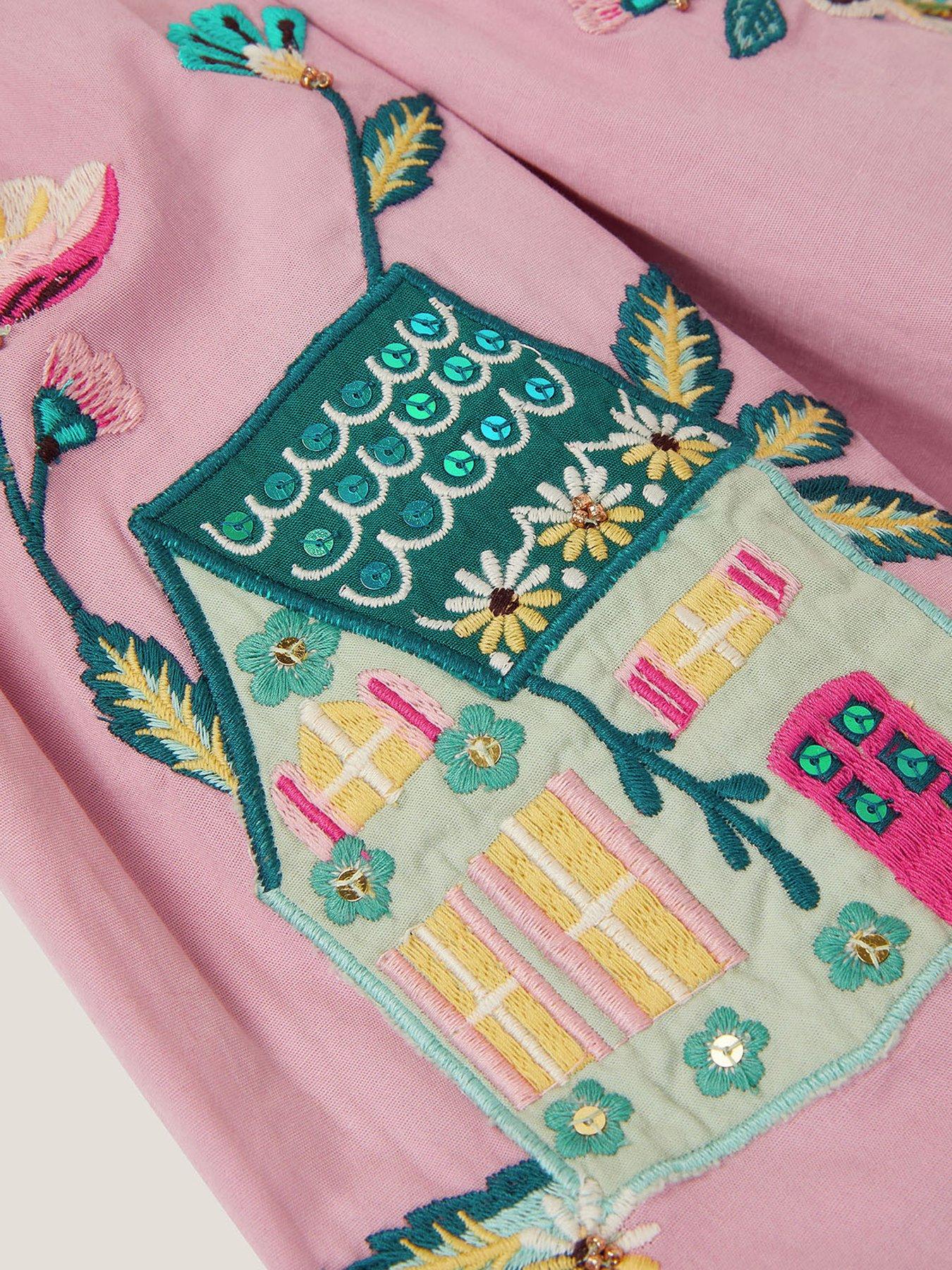 Image 4 of 4 of Monsoon Girls Crafted Boho Cotton Skirt - Light Purple