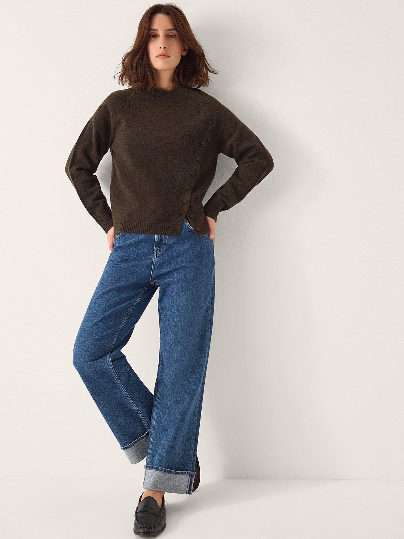 Image 3 of 5 of Monsoon Bray Button Jumper - Brown