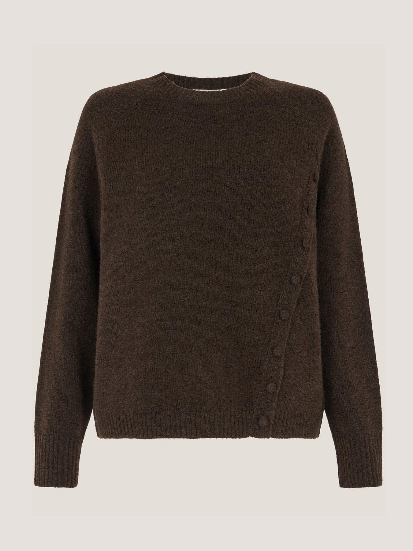 Image 5 of 5 of Monsoon Bray Button Jumper - Brown