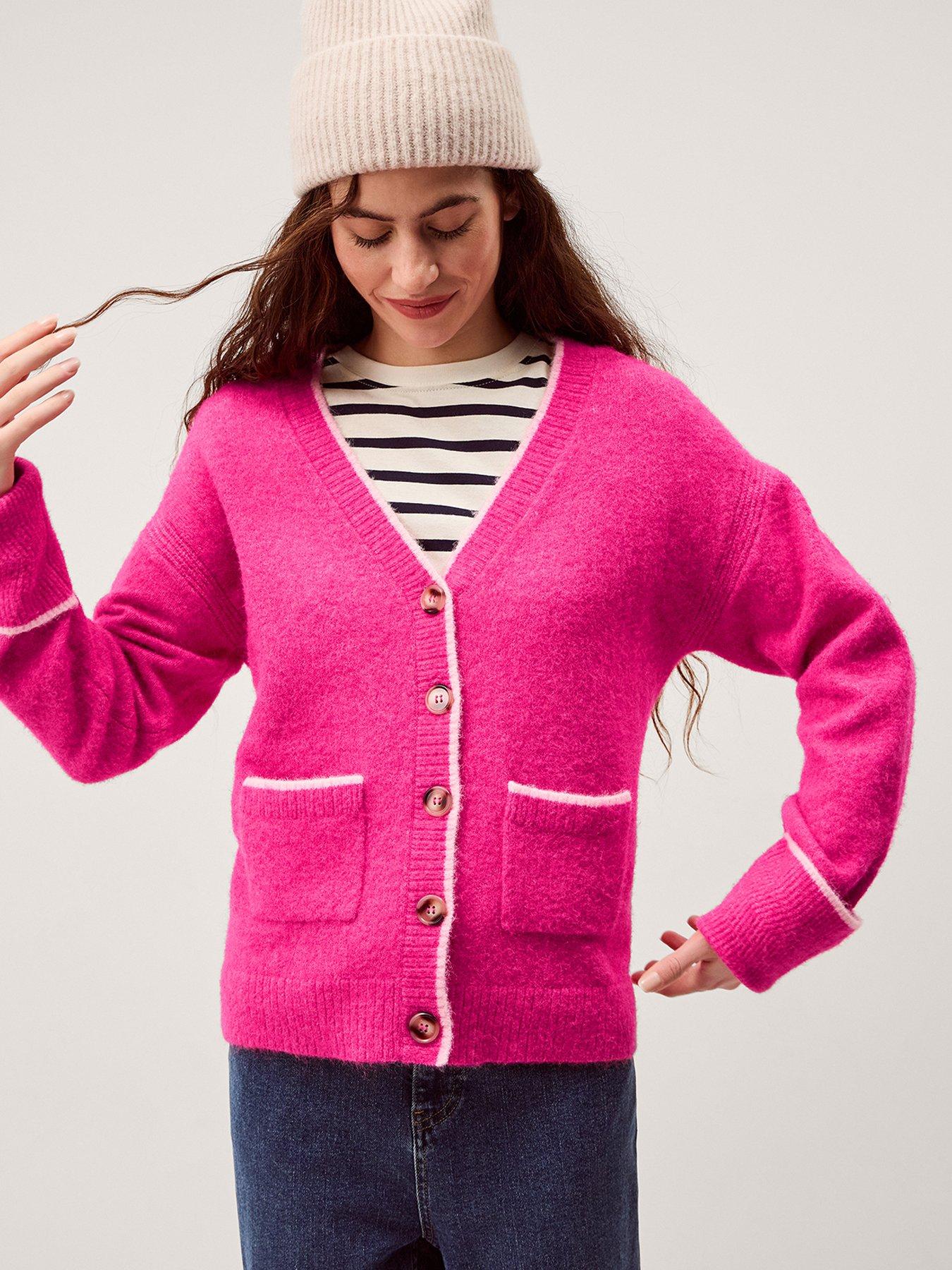 Monsoon Oona Oversized V Neck Cardigan - Pink