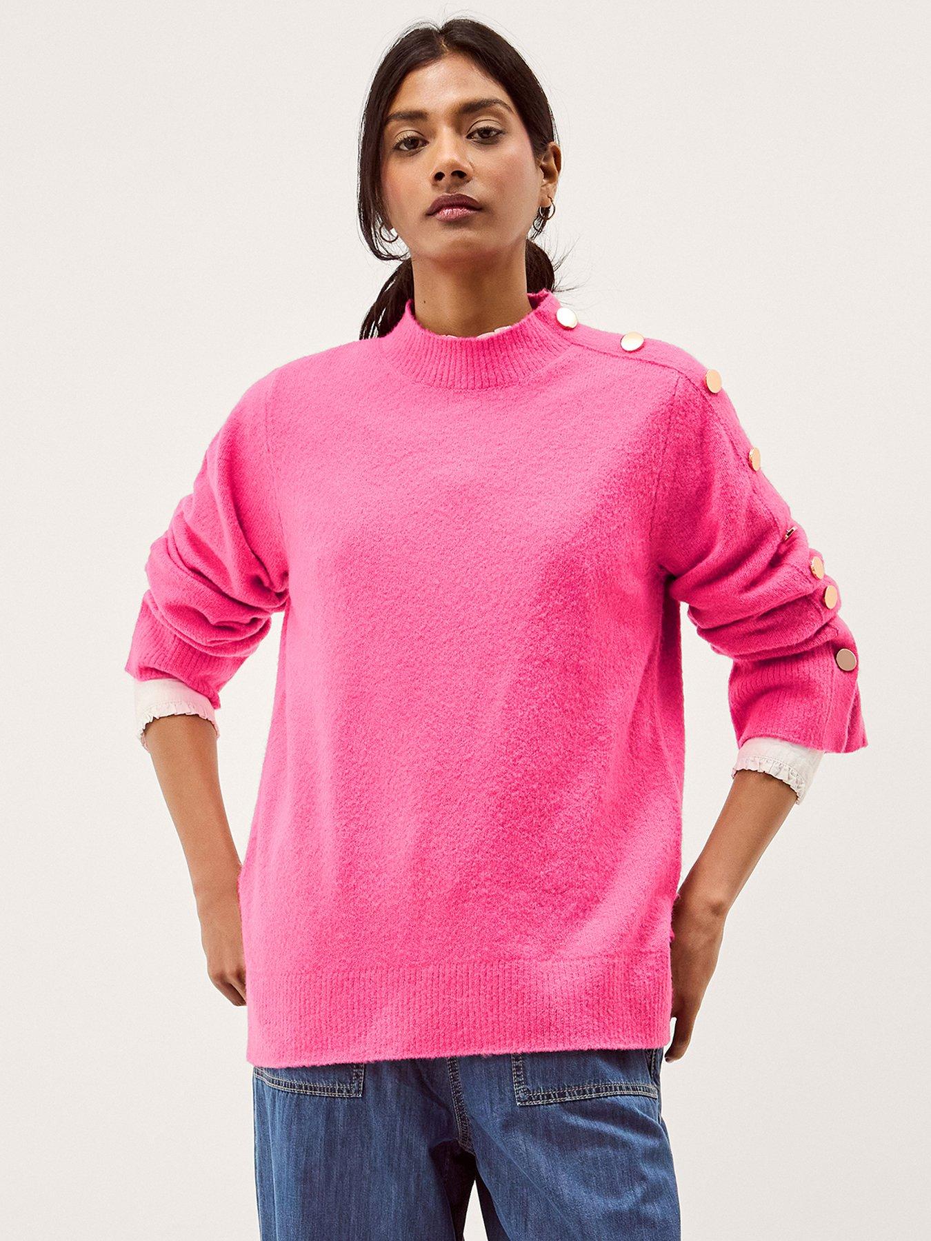 Monsoon Breda Button Jumper - Pink