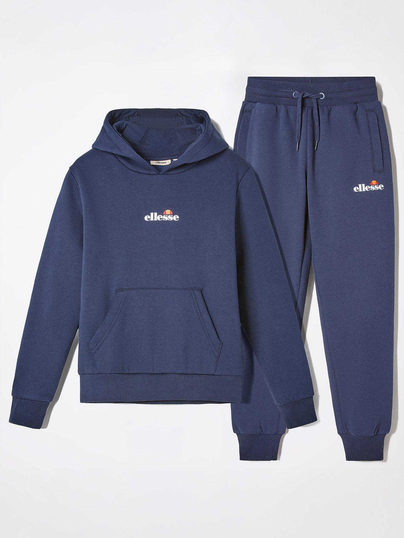 Ellesse Junior Boys Chivasso Hoodie and Joggers Set, Navy, Size 8-9 Years